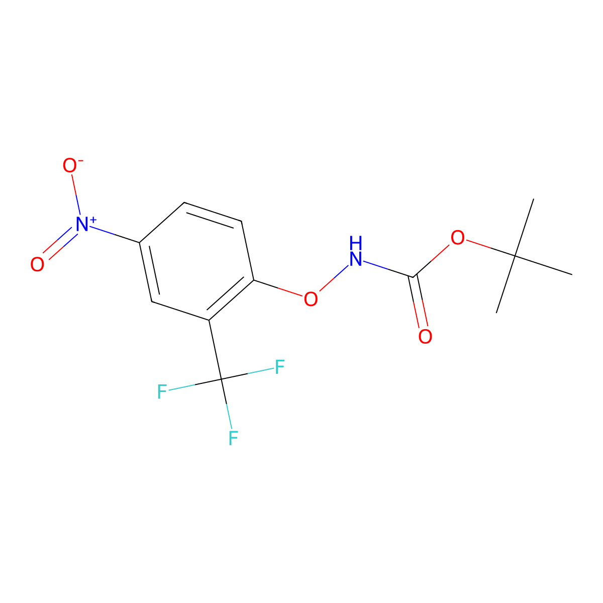 Tert-butyl (4-nitro-2-(trifluoromethyl)phenoxy)carbamate molecular structure, CAS 647007-88-3