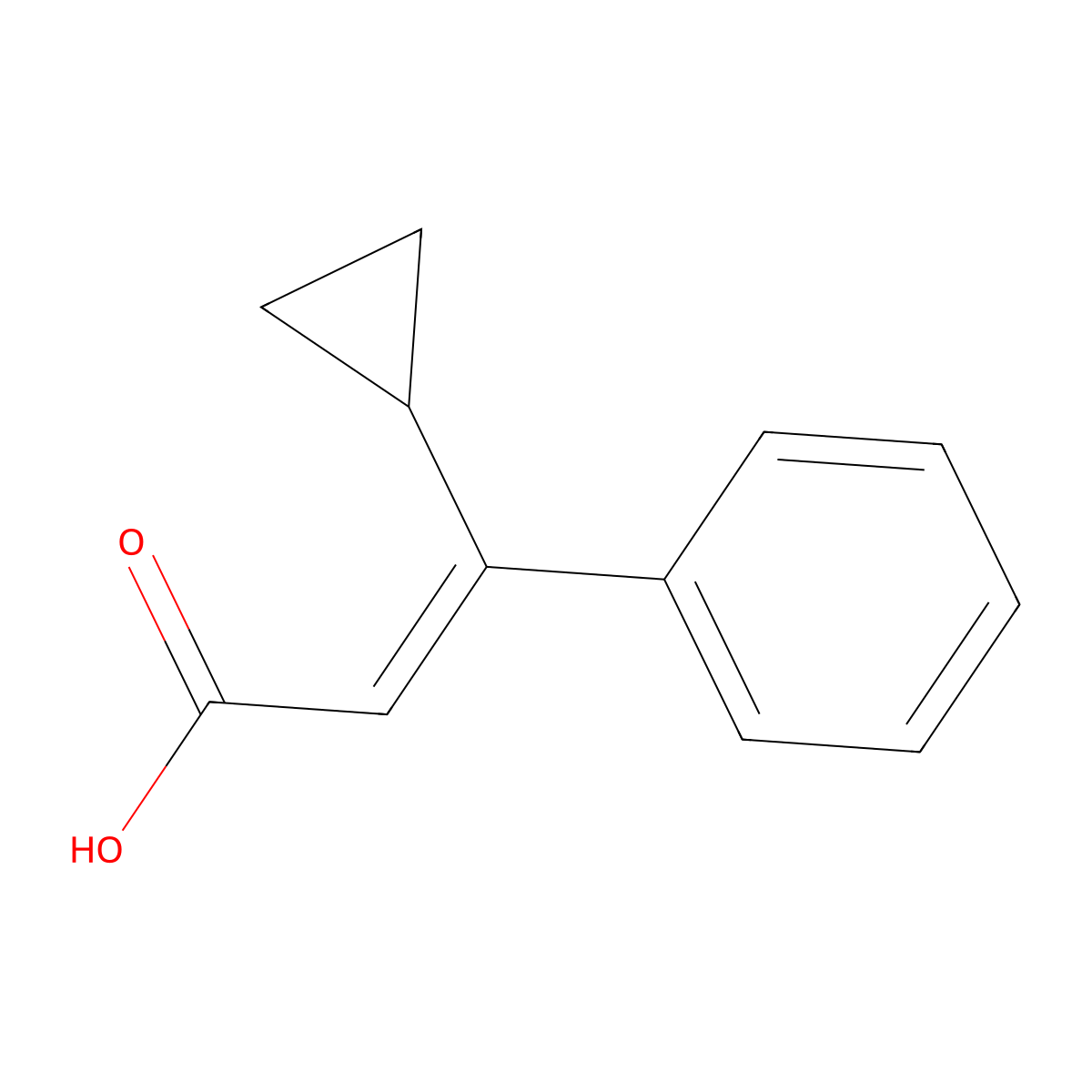 (2Z)-3-cyclopropyl-3-phenylprop-2-enoic acid molecular structure, CAS 64701-77-5