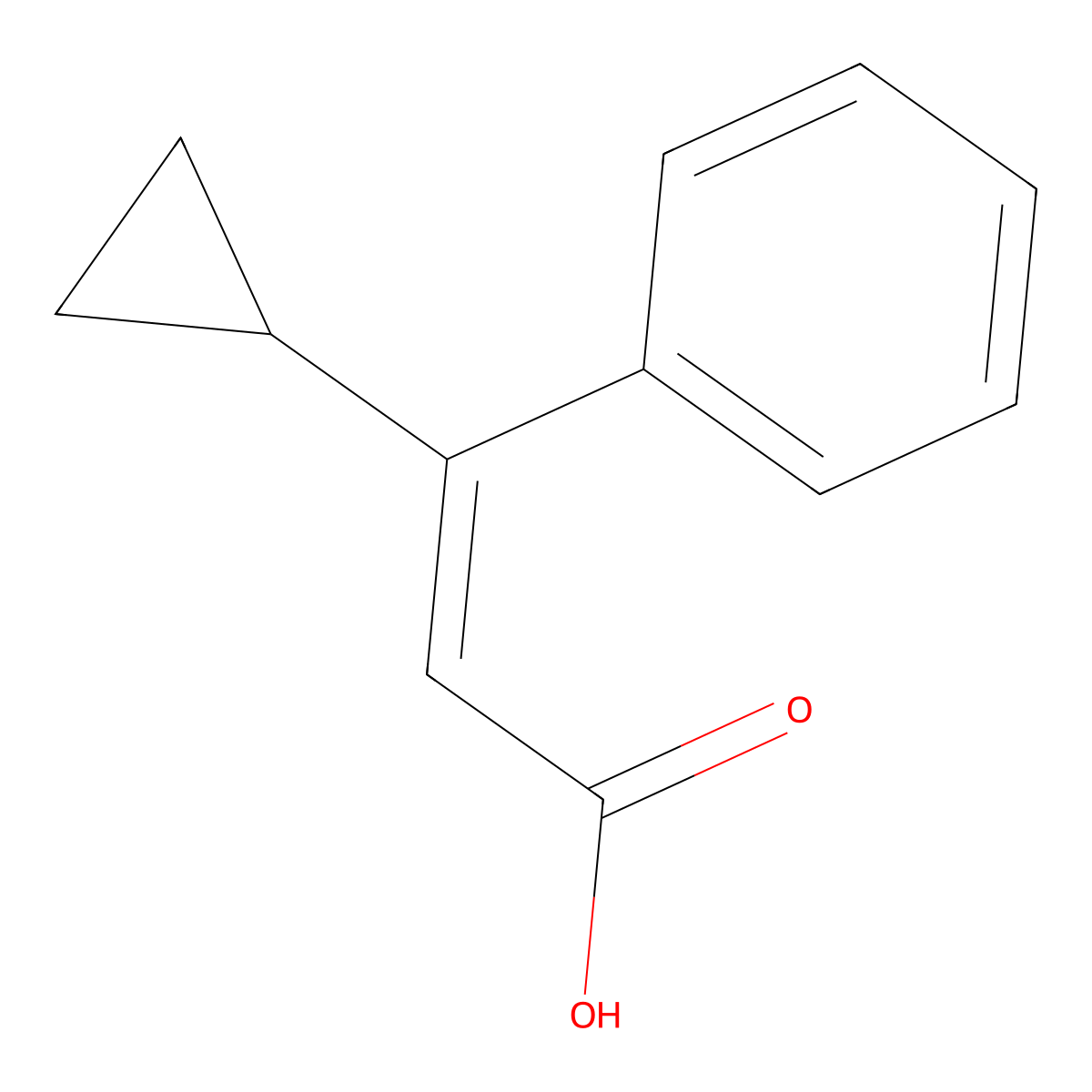(2Z)-3-cyclopropyl-3-phenylprop-2-enoic acid molecular structure, CAS 64701-77-5