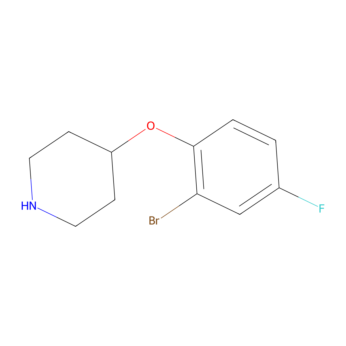 4-(2-Bromo-4-fluorophenoxy)piperidine molecular structure, CAS 647014-45-7