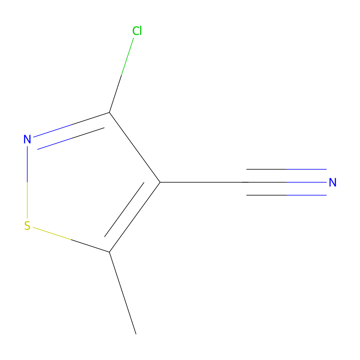 4-Isothiazolecarbonitrile, 3-chloro-5-methyl- molecular structure, CAS 647016-67-9