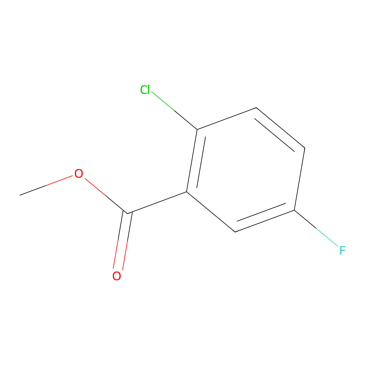 Methyl 2-chloro-5-fluorobenzoate molecular structure, CAS 647020-63-1