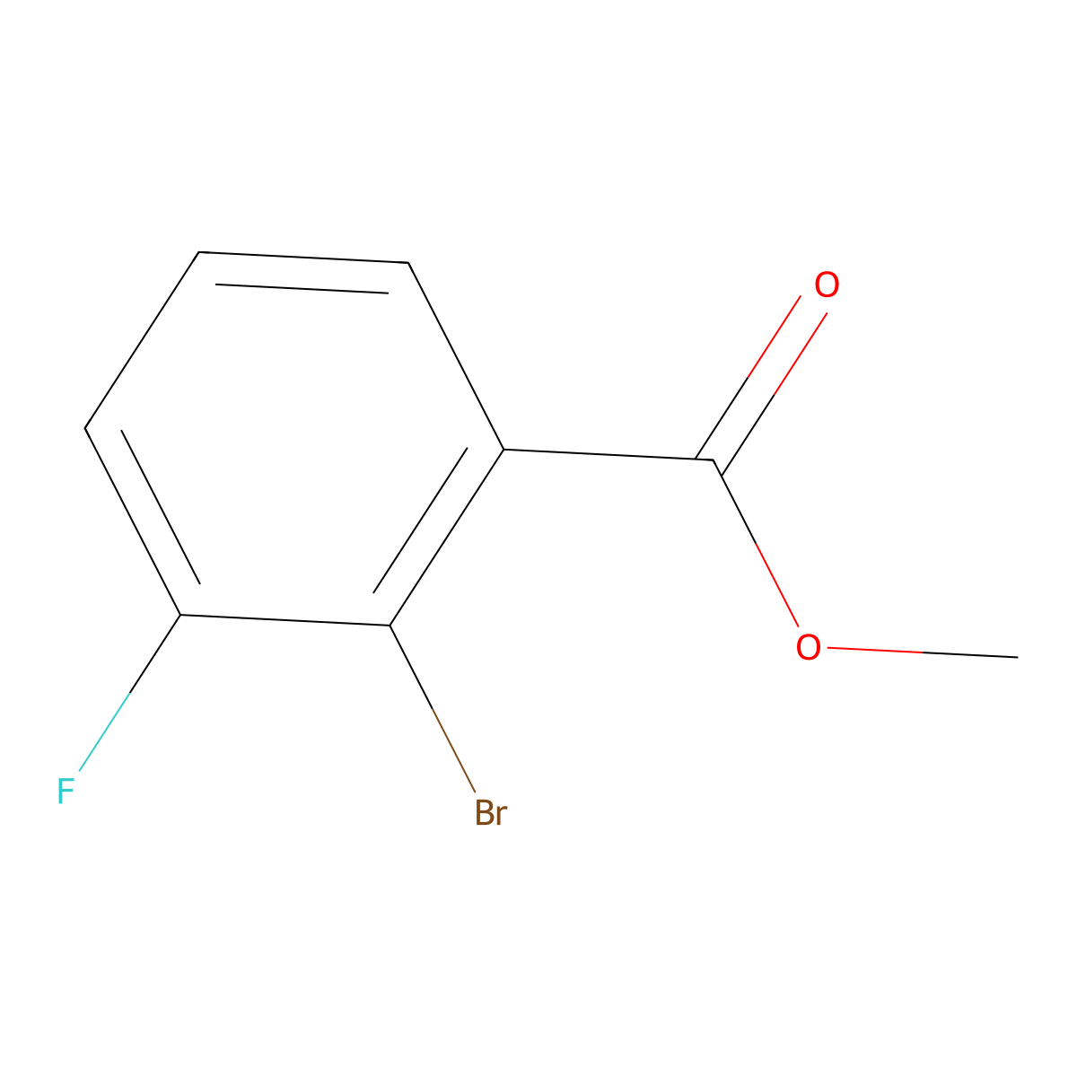 Methyl 2-bromo-3-fluorobenzoate molecular structure, CAS 647020-71-1