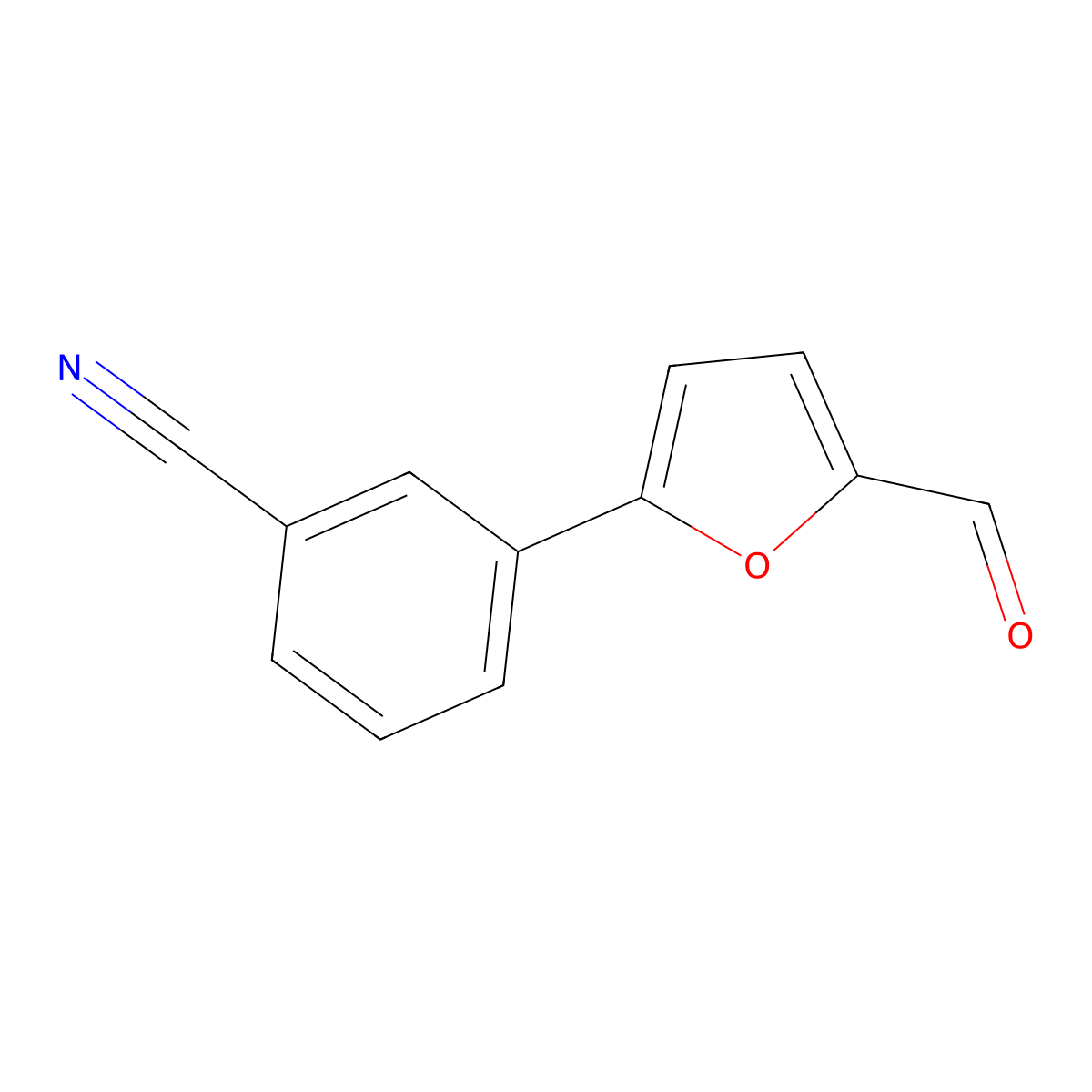 3-(5-Formylfuran-2-yl)benzonitrile molecular structure, CAS 647023-96-9