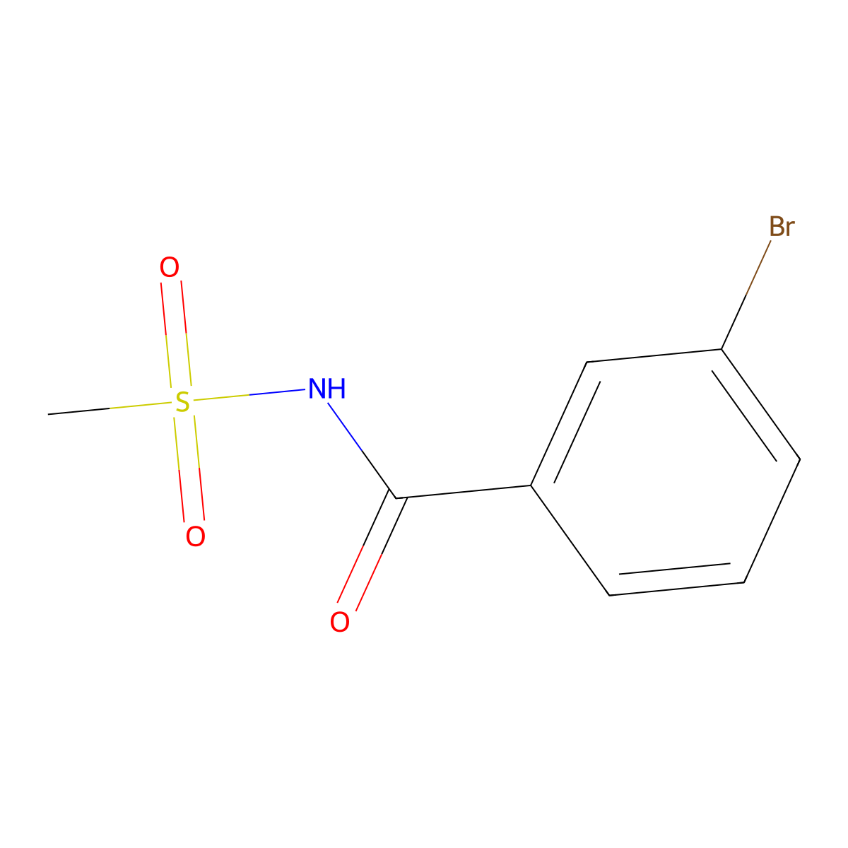3-bromo-N-(methylsulfonyl)benzamide molecular structure, CAS 647024-42-8