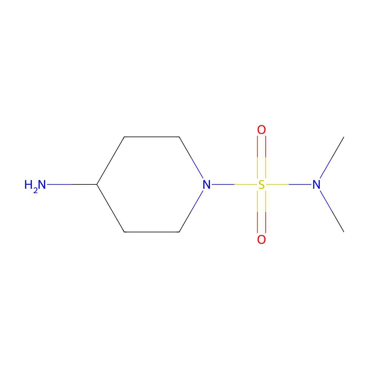 4-Amino-n,n-dimethylpiperidine-1-sulfonamide molecular structure, CAS 647024-43-9