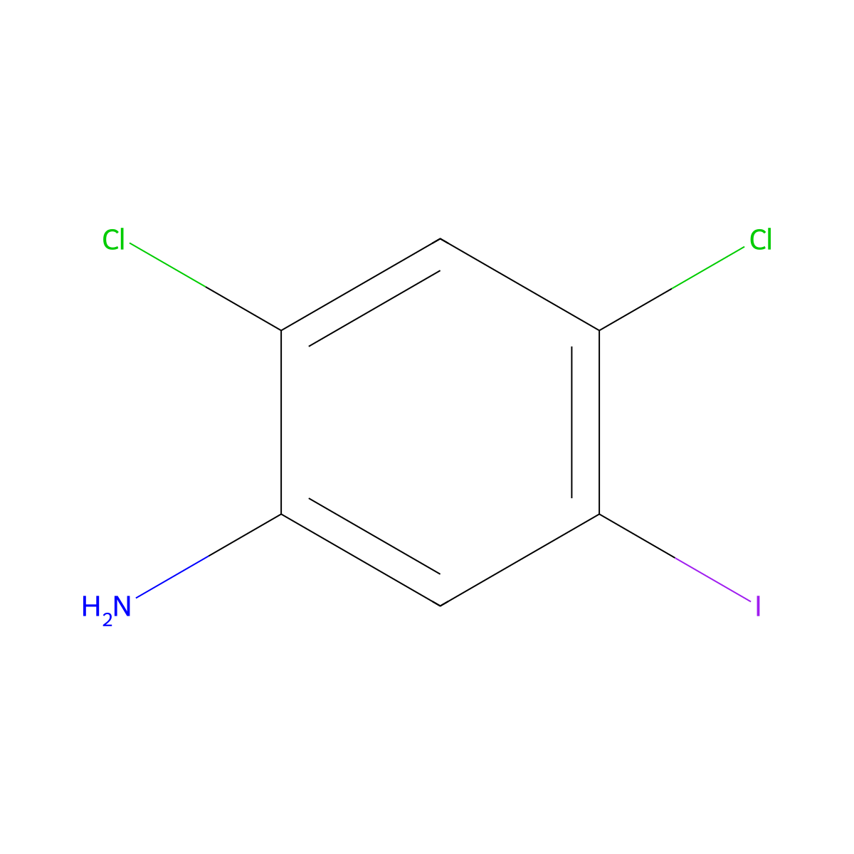2,4-Dichloro-5-iodoaniline molecular structure, CAS 647025-63-6