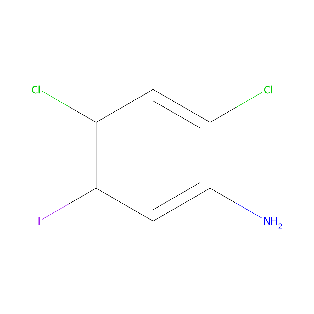 2,4-Dichloro-5-iodoaniline molecular structure, CAS 647025-63-6