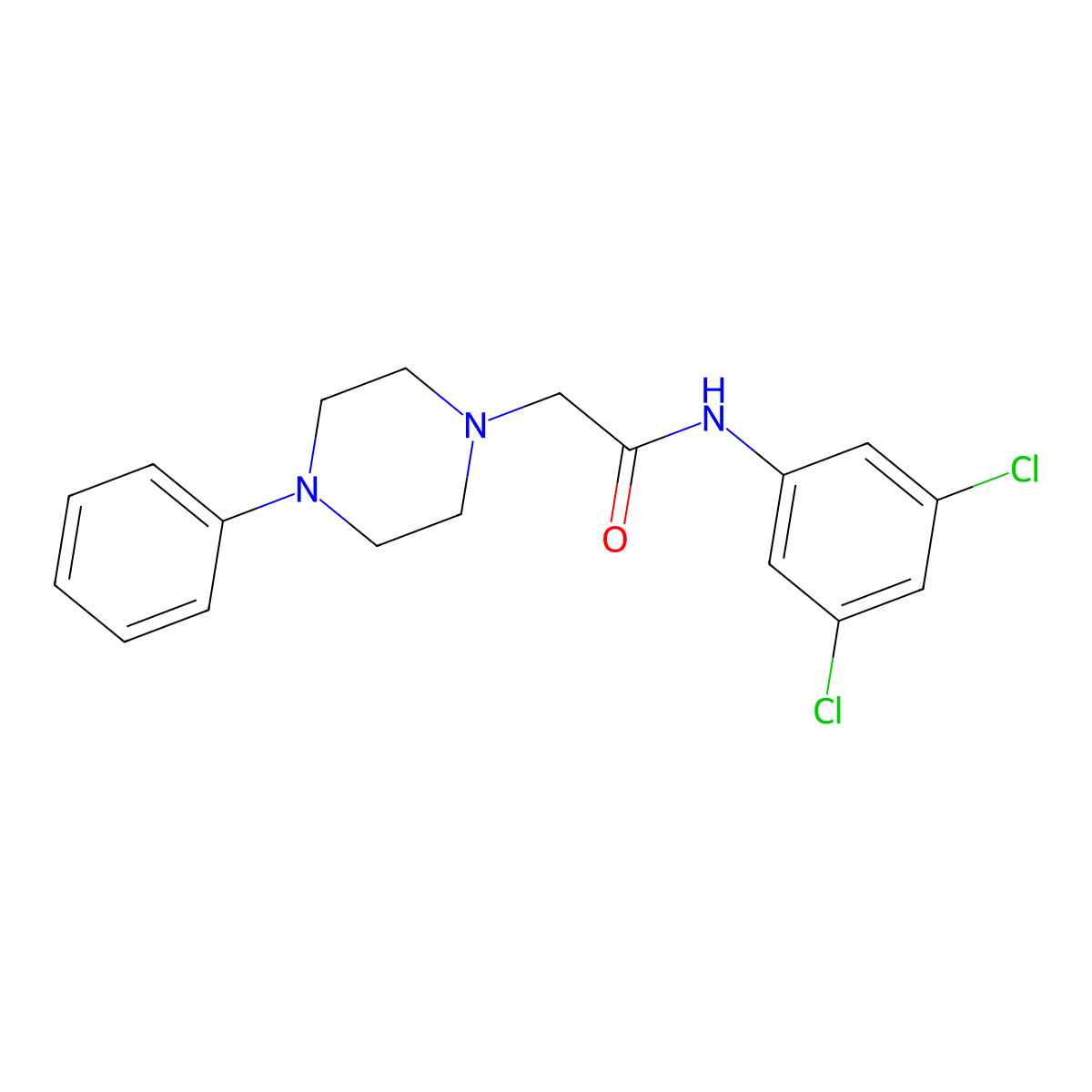 N-(3,5-dichlorophenyl)-2-(4-phenylpiperazin-1-yl)acetamide molecular structure, CAS 647031-44-5