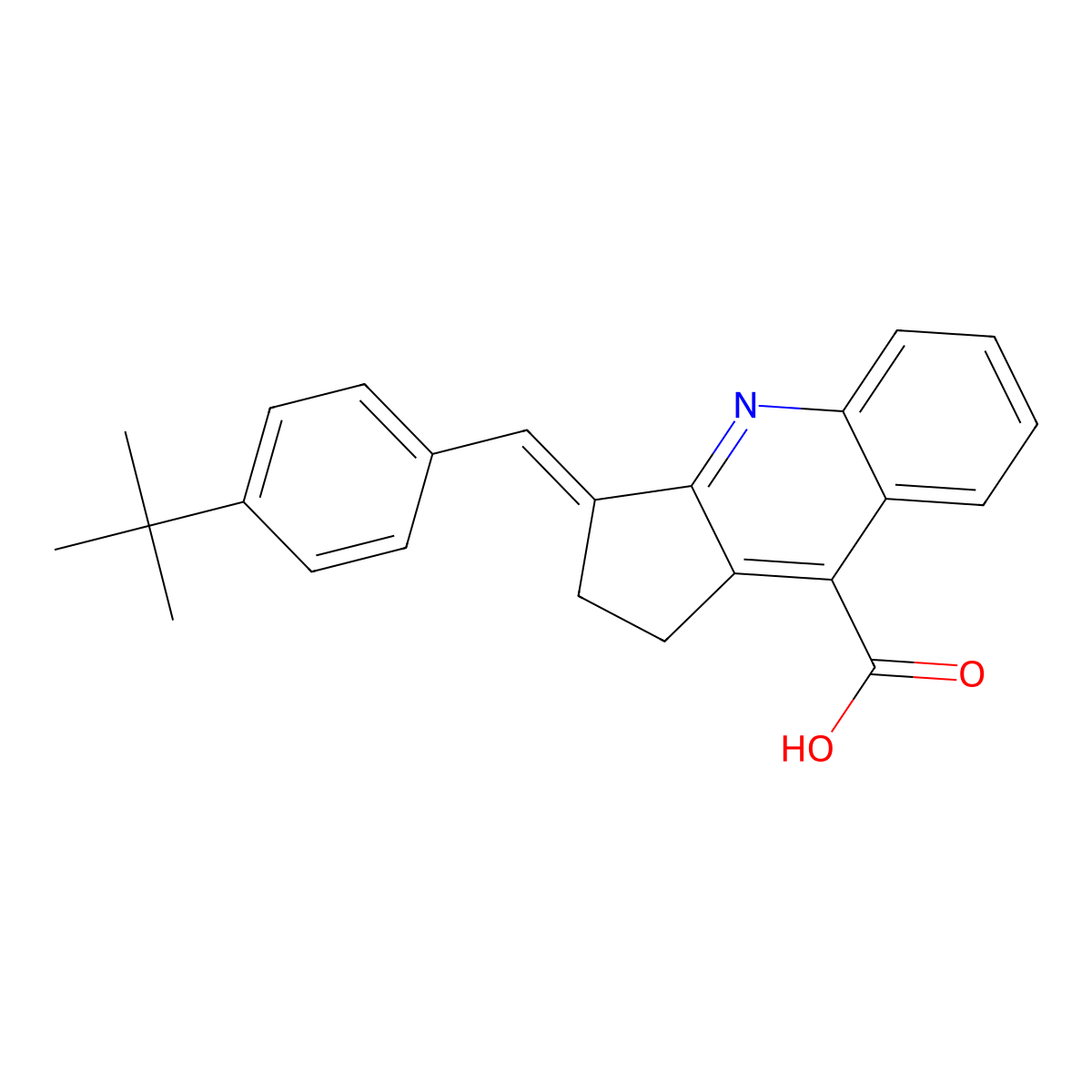 3-[(4-tert-butylphenyl)methylidene]-1H,2H,3H-cyclopenta[b]quinoline-9-carboxylic acid molecular structure, CAS 647036-26-8