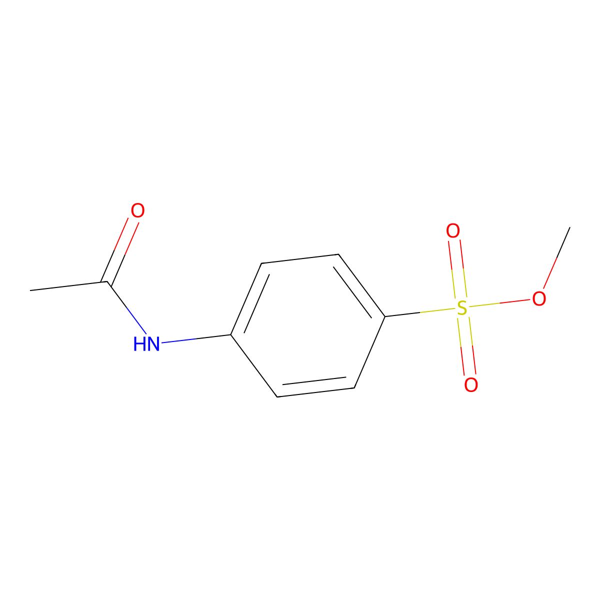 Methyl 4-acetamidobenzenesulfonate molecular structure, CAS 64704-11-6