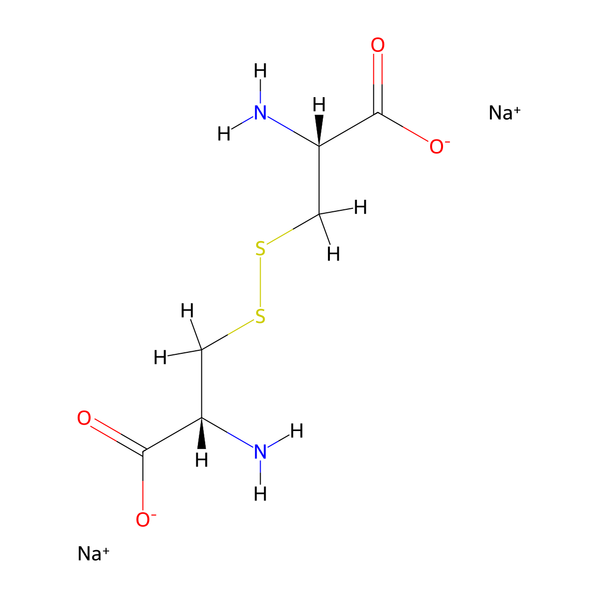 L-Cystine, sodium salt (1:2) molecular structure, CAS 64704-23-0