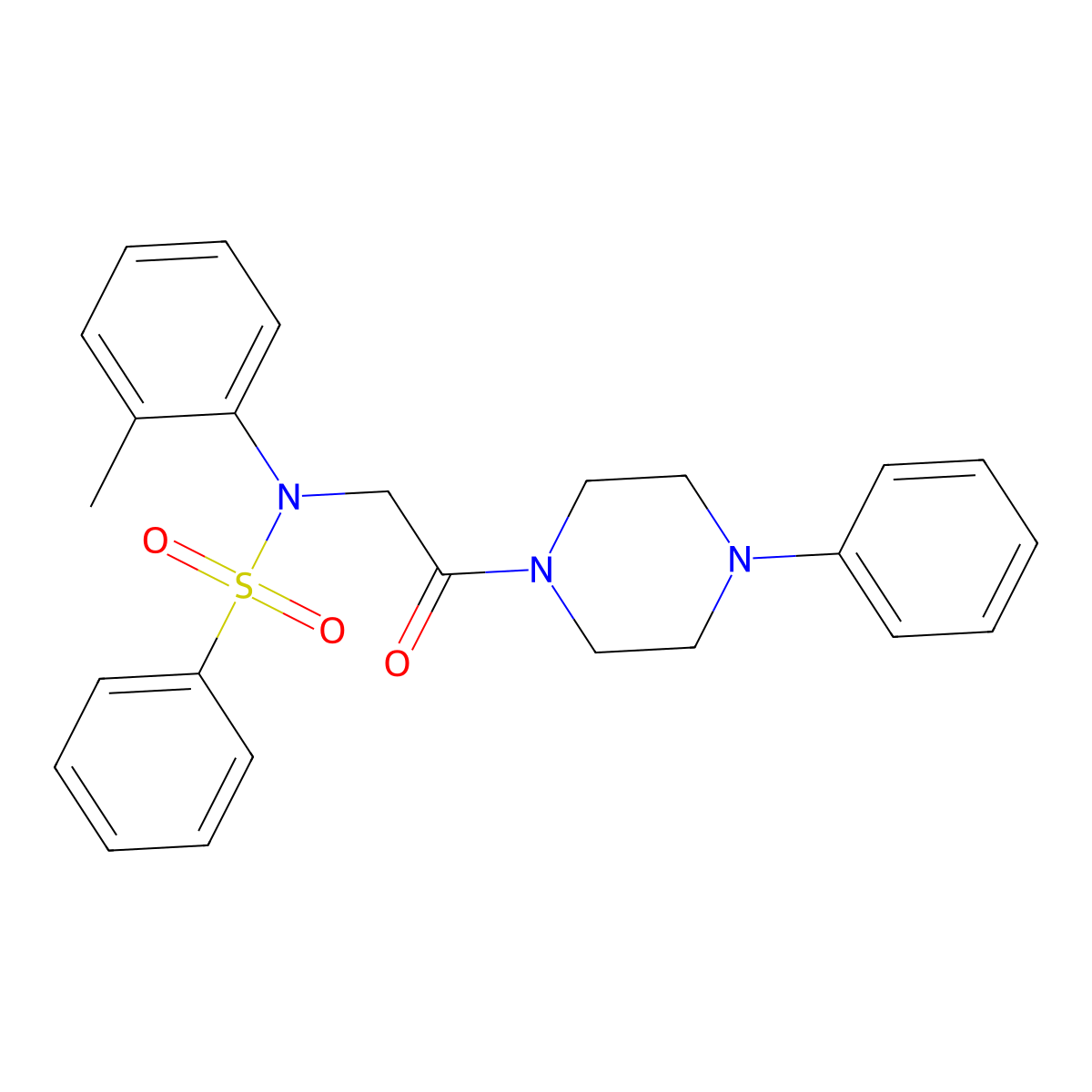 N-(2-methylphenyl)-N-[2-oxo-2-(4-phenylpiperazin-1-yl)ethyl]benzenesulfonamide molecular structure, CAS 6471-42-7