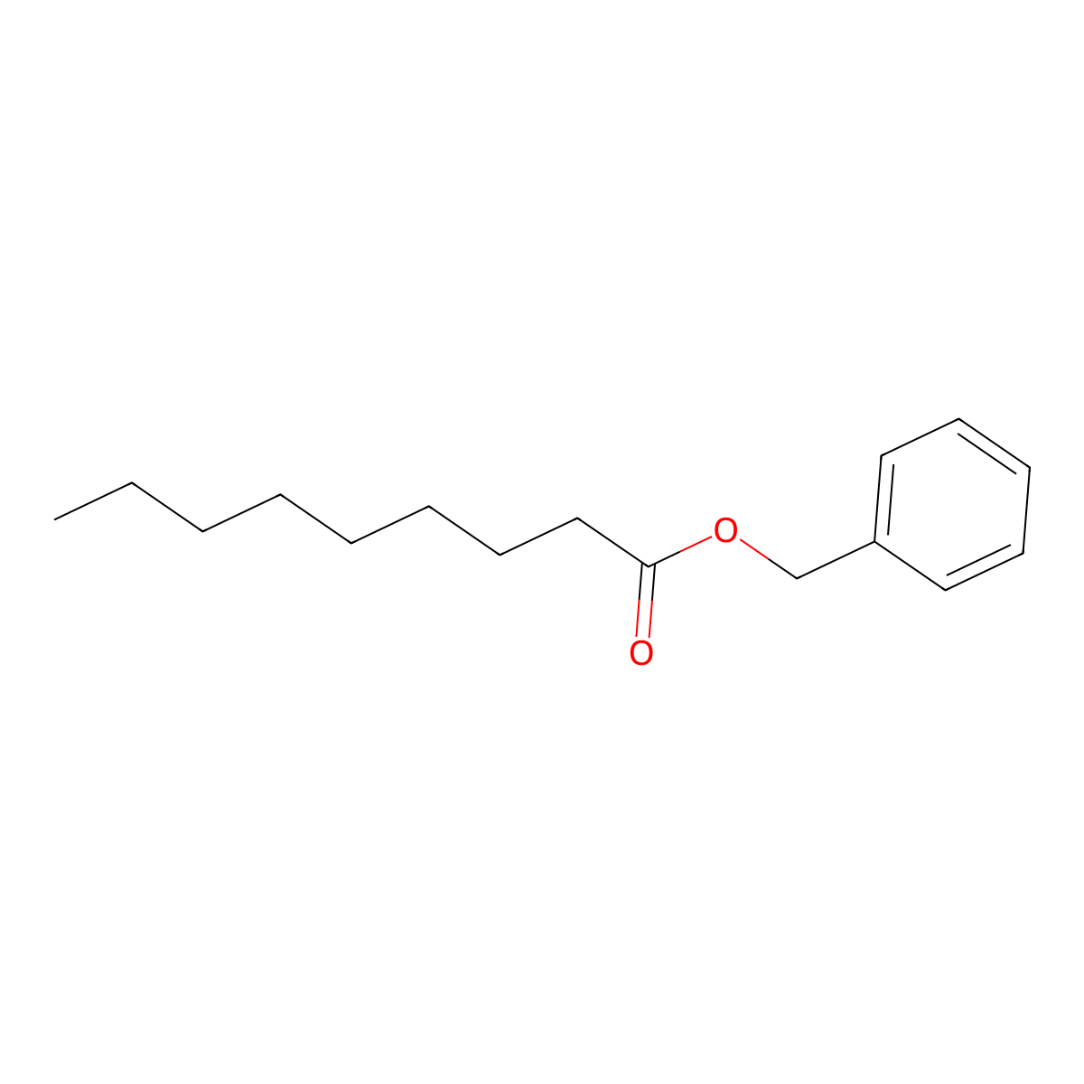 Benzyl nonanoate molecular structure, CAS 6471-66-5