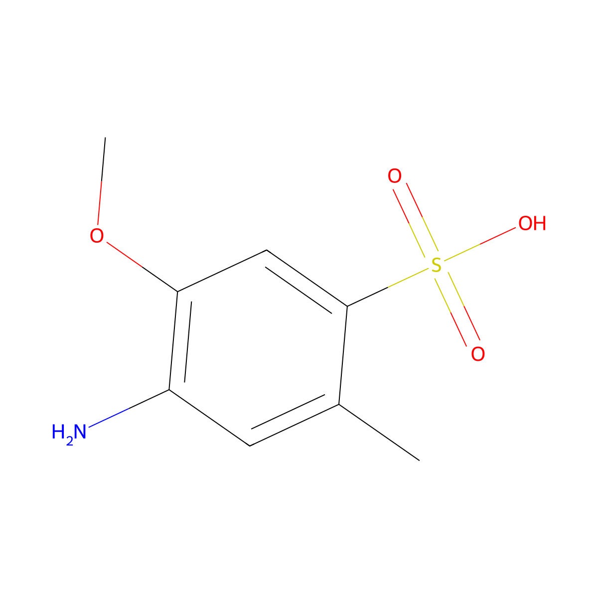 4-Amino-5-methoxy-2-toluenesulfonic acid molecular structure, CAS 6471-78-9