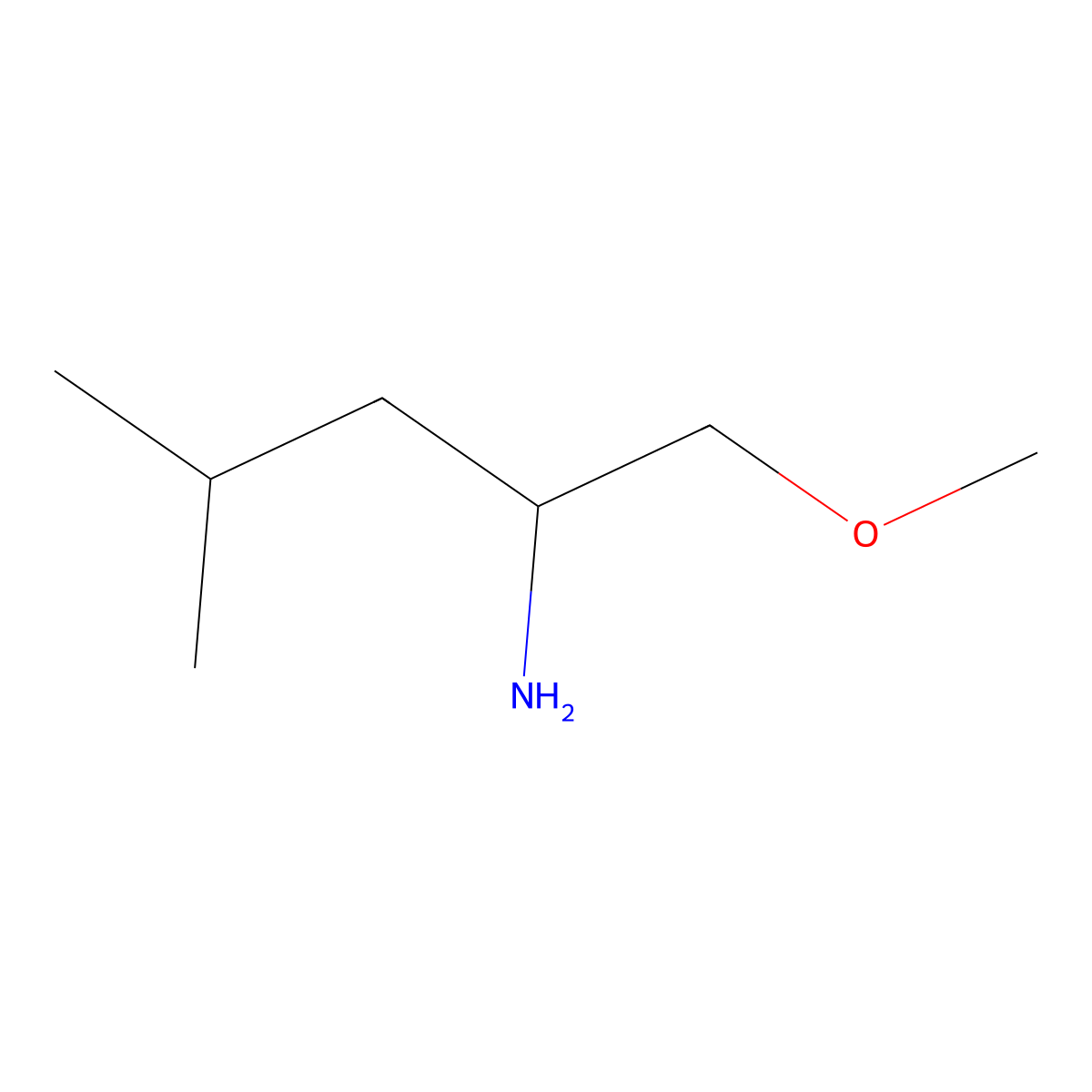 (S)-1-isobutyl-2-methoxyethylamine molecular structure, CAS 64715-91-9
