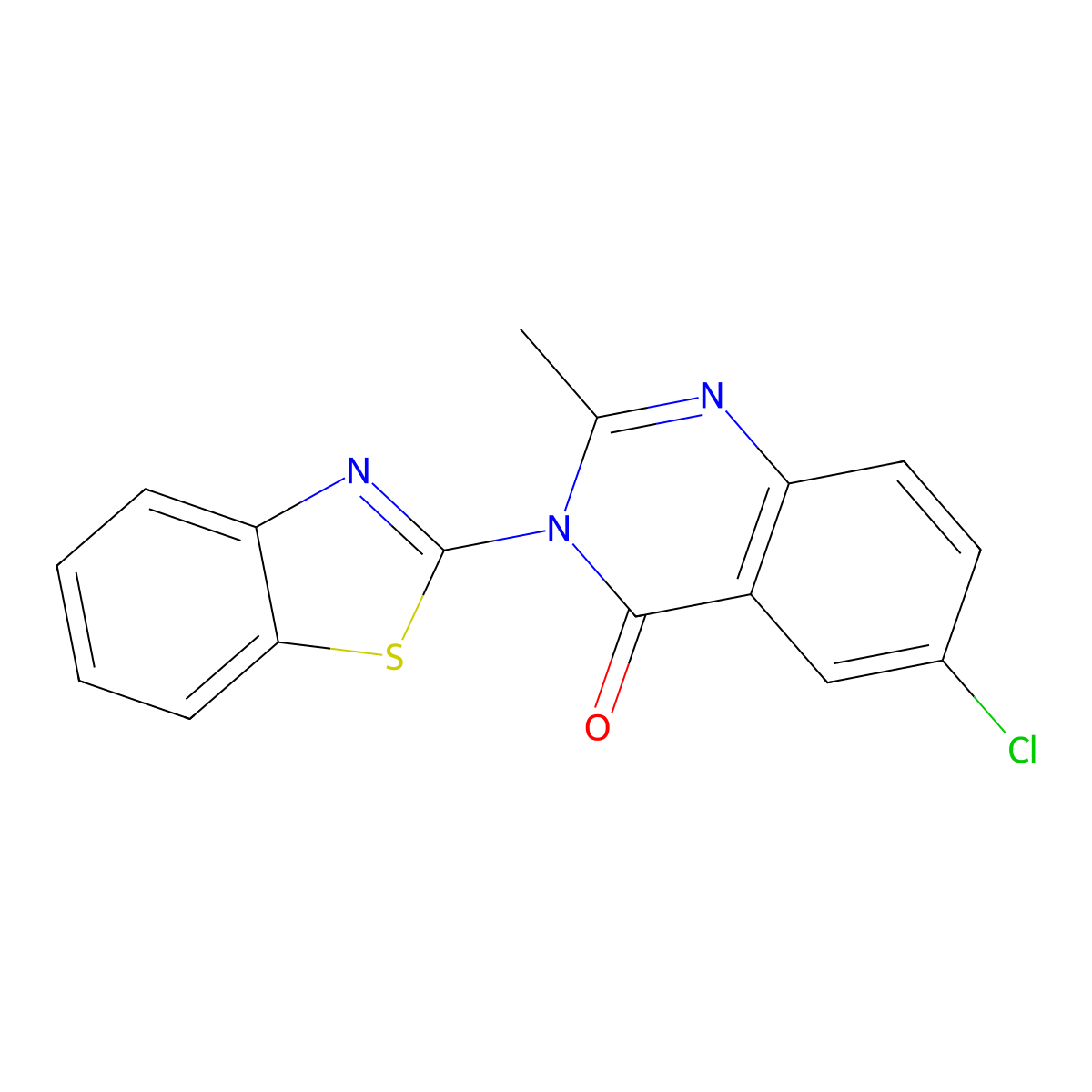 3-(1,3-Benzothiazol-2-yl)-6-chloro-2-methylquinazolin-4(3H)-one molecular structure, CAS 6472-33-9