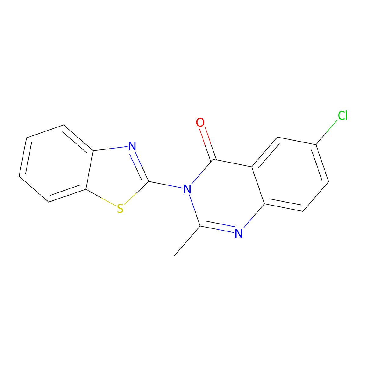 3-(1,3-Benzothiazol-2-yl)-6-chloro-2-methylquinazolin-4(3H)-one molecular structure, CAS 6472-33-9