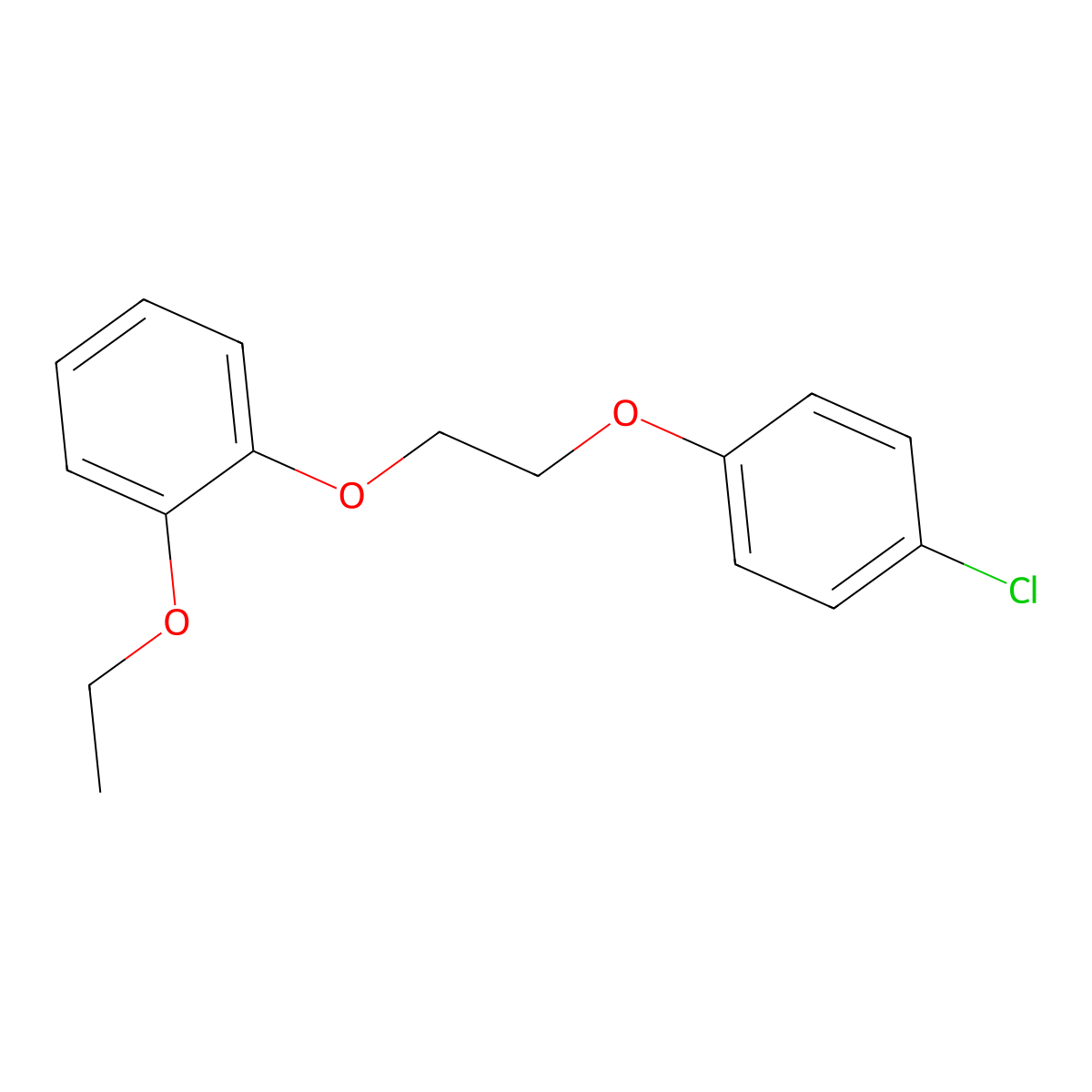 1-Chloro-4-[2-(2-ethoxyphenoxy)ethoxy]benzene molecular structure, CAS 6472-64-6