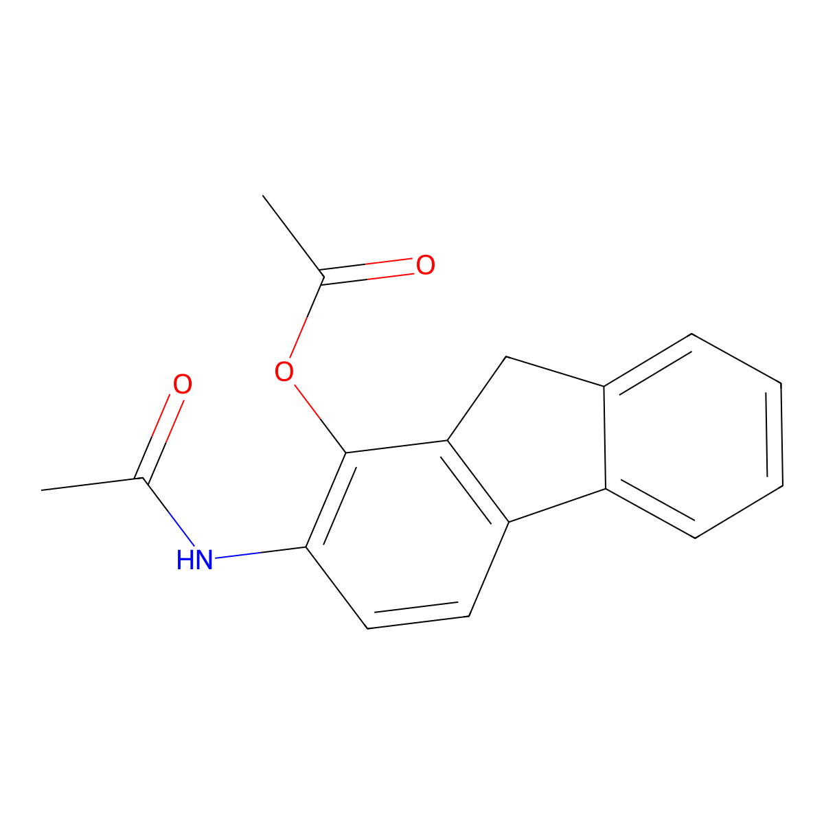 1-Acetoxy-2-acetylaminofluorene molecular structure, CAS 64724-48-7