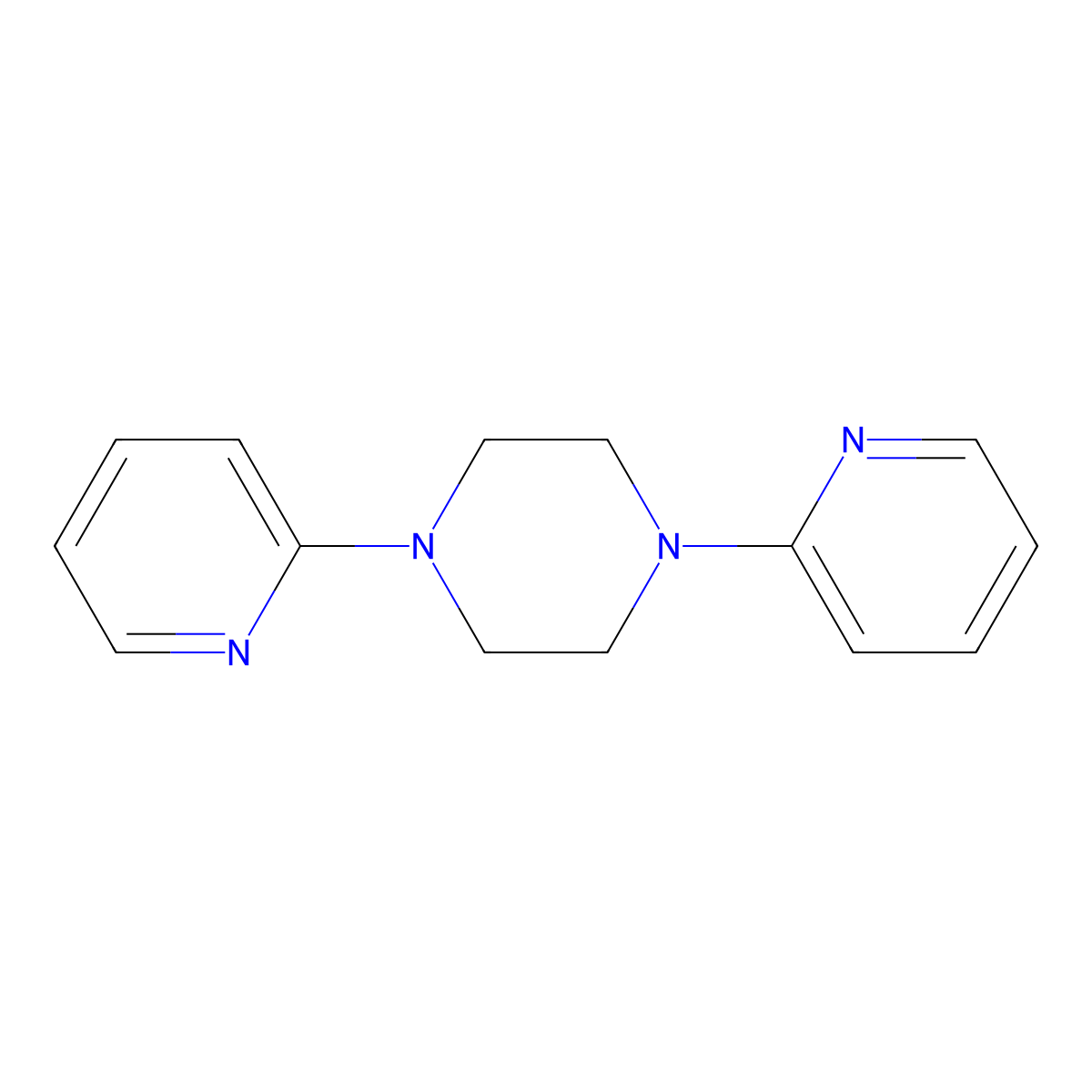 1,4-Di(2-pyridyl)piperazine molecular structure, CAS 64728-49-0