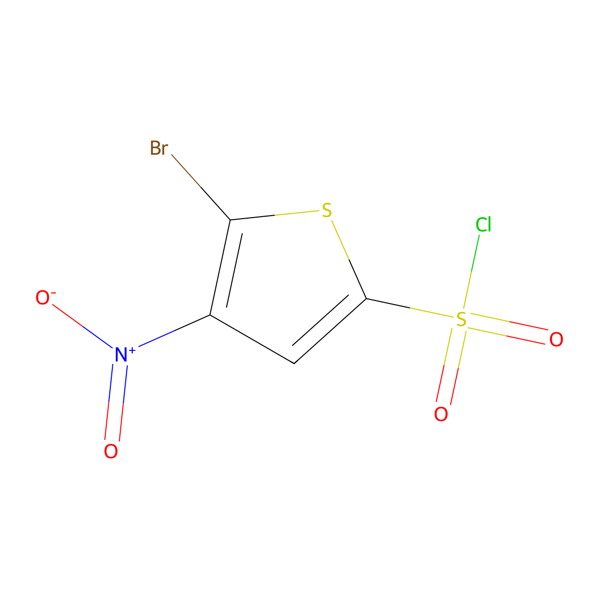 5-Bromo-4-nitrothiophene-2-sulfonyl chloride molecular structure, CAS 64729-05-1