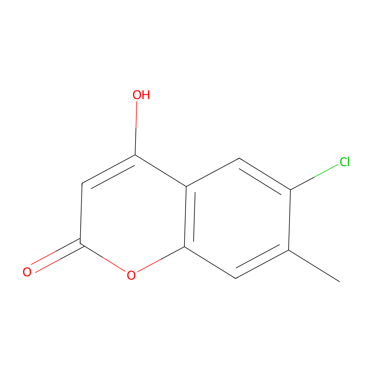 6-Chloro-4-hydroxy-7-methyl-2H-1-benzopyran-2-one molecular structure, CAS 64729-38-0