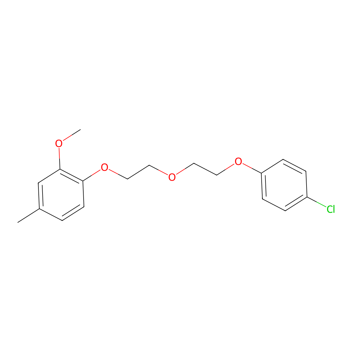 1-[2-[2-(4-Chlorophenoxy)ethoxy]ethoxy]-2-methoxy-4-methylbenzene molecular structure, CAS 6473-11-6