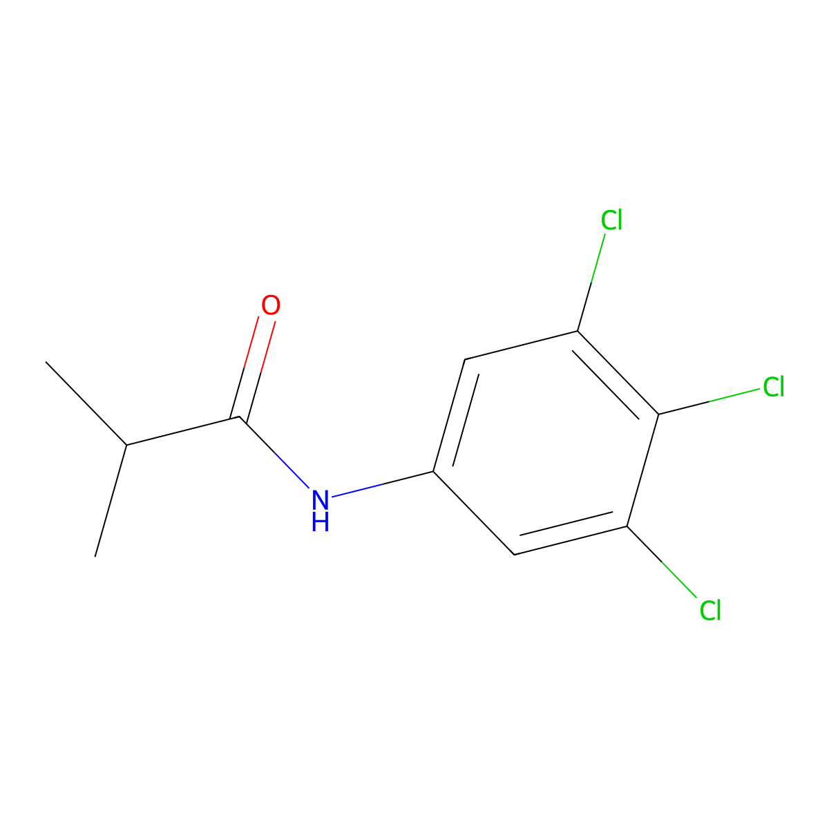 2-Methyl-N-(3,4,5-trichlorophenyl)propanamide molecular structure, CAS 64732-56-5
