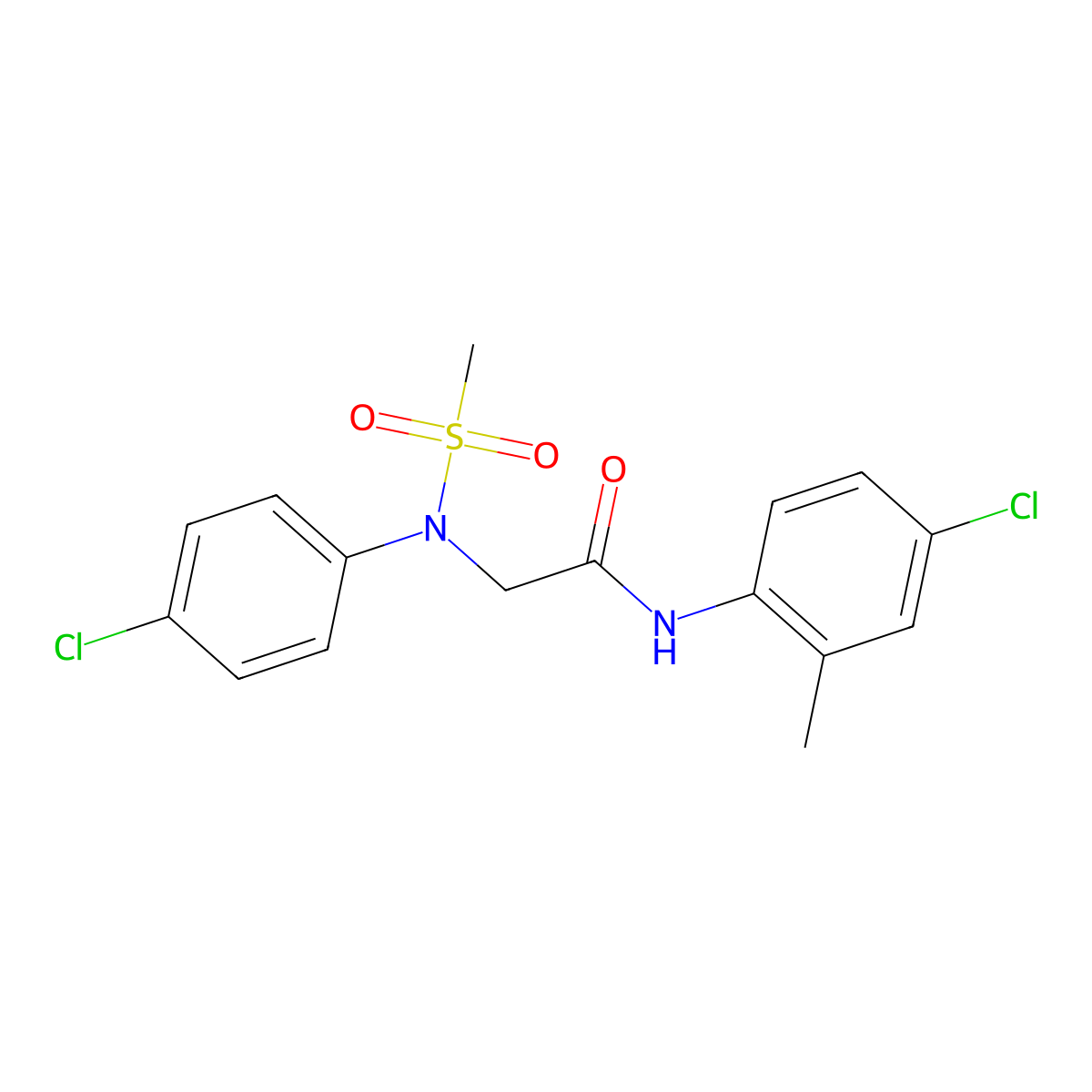 N-(4-chloro-2-methylphenyl)-2-(4-chloro-N-methylsulfonylanilino)acetamide molecular structure, CAS 6474-40-4