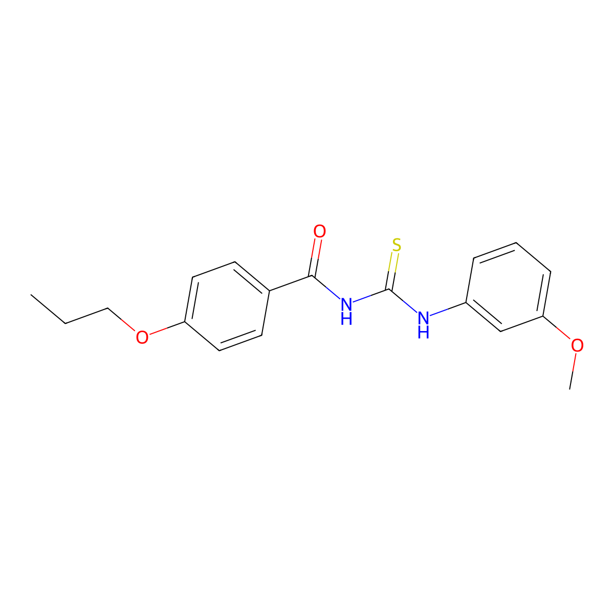 N-[(3-methoxyphenyl)carbamothioyl]-4-propoxybenzamide molecular structure, CAS 6474-97-1