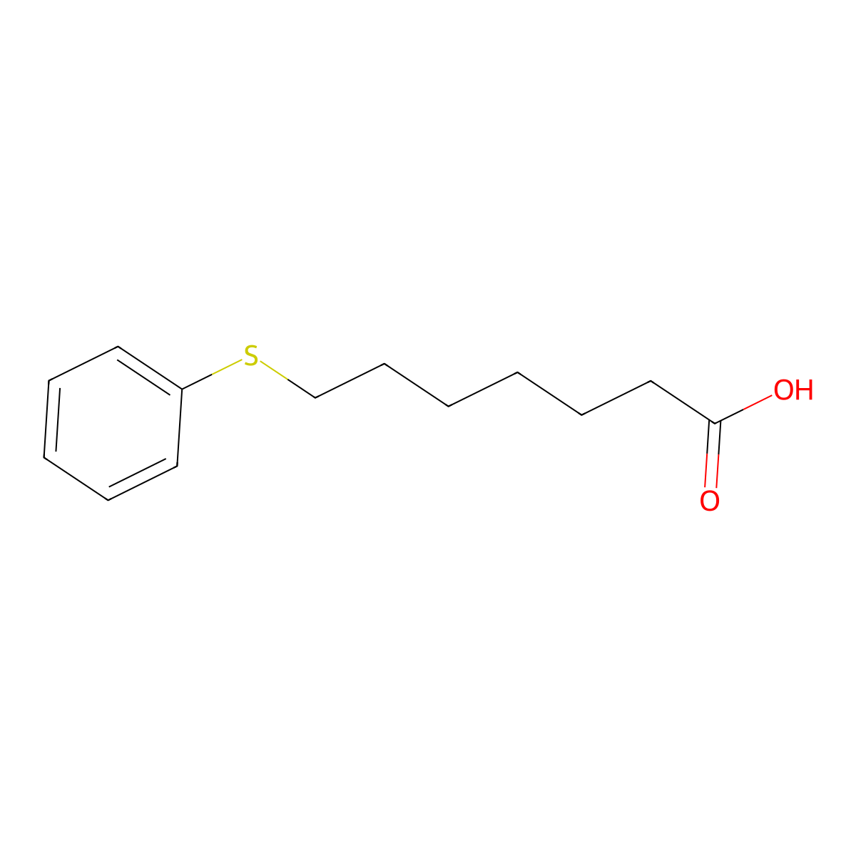 7-(Phenylsulfanyl)heptanoic acid molecular structure, CAS 64740-37-0