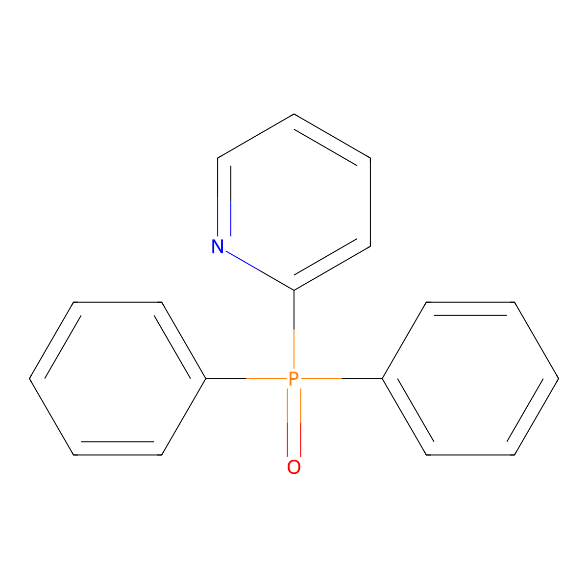 Diphenyl(pyridin-2-yl)phosphine oxide molecular structure, CAS 64741-30-6