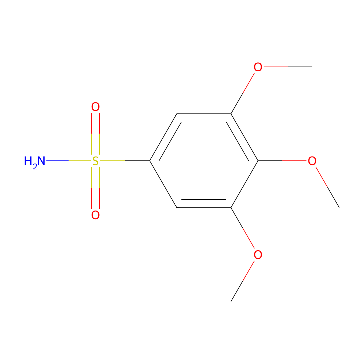 3,4,5-Trimethoxybenzene-1-sulfonamide molecular structure, CAS 64741-34-0
