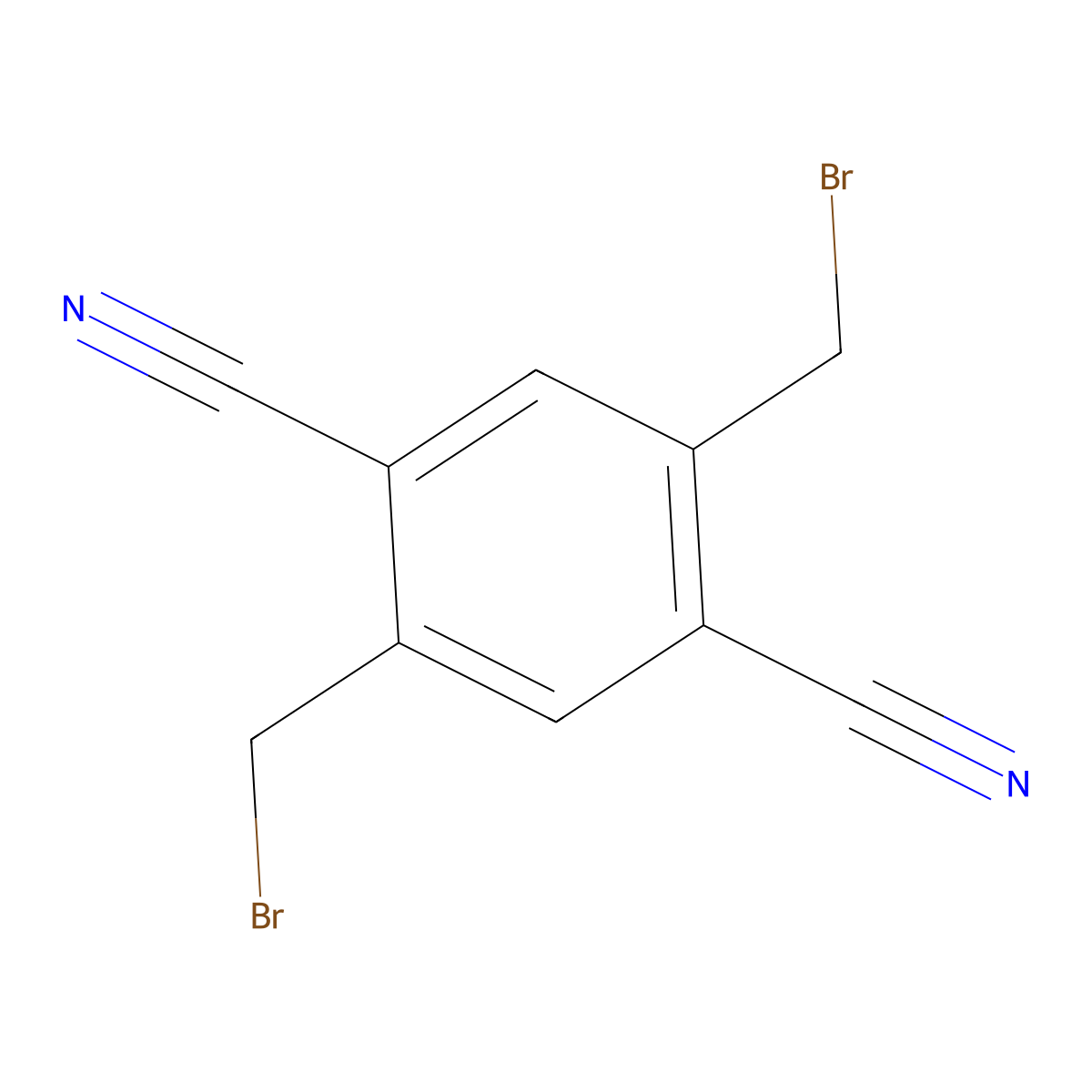 2,5-Bis(bromomethyl)benzene-1,4-dicarbonitrile molecular structure, CAS 64746-04-9