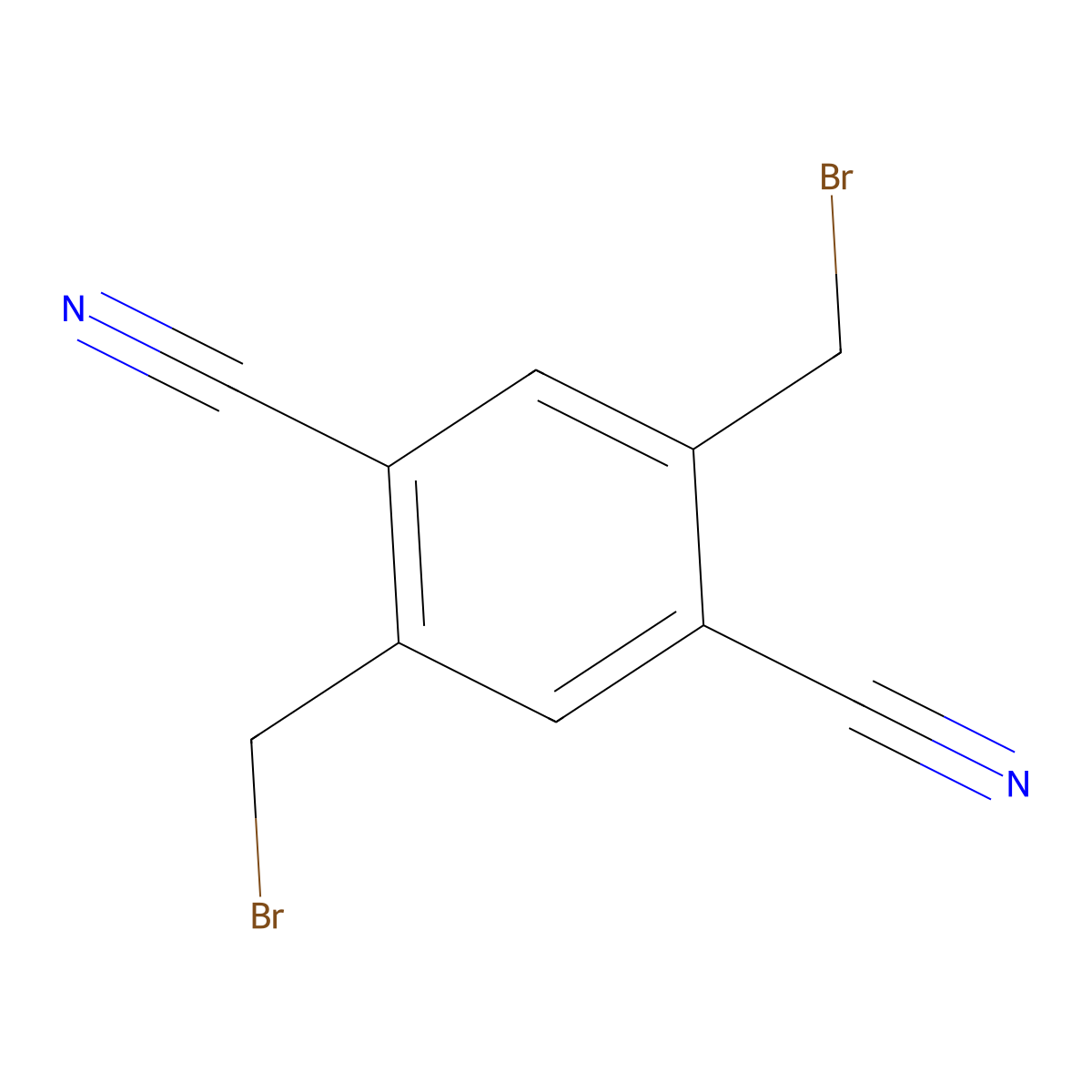 2,5-Bis(bromomethyl)benzene-1,4-dicarbonitrile molecular structure, CAS 64746-04-9