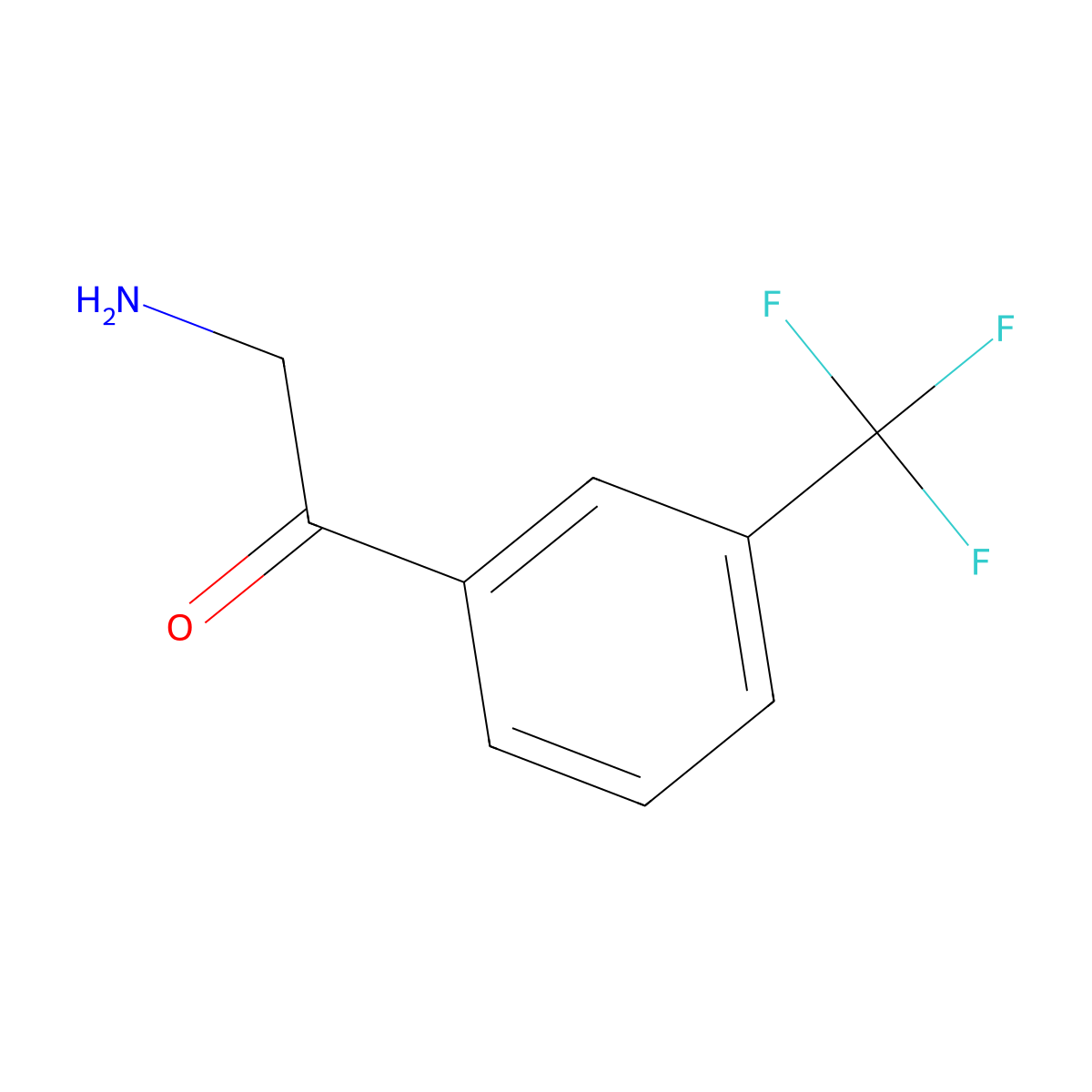 2-Amino-1-[3-(trifluoromethyl)phenyl]ethanone molecular structure, CAS 64748-87-4