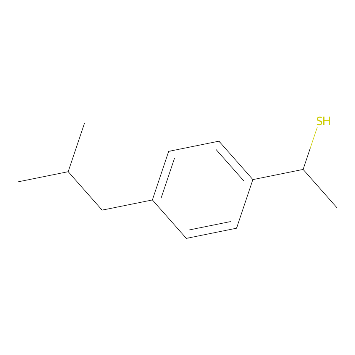 1-[4-(2-Methylpropyl)phenyl]ethane-1-thiol molecular structure, CAS 64755-46-0