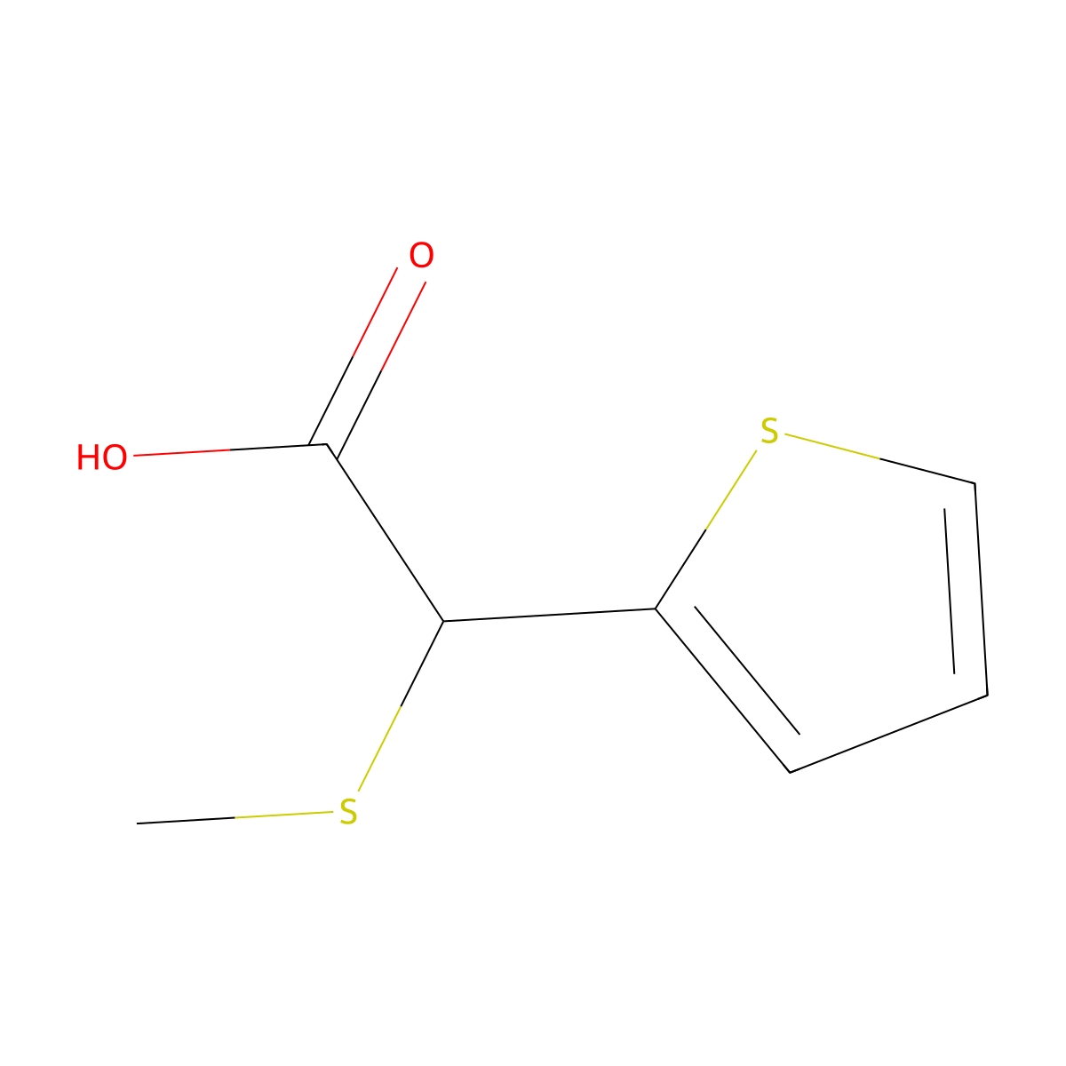 alpha-Methylthio(2-thienyl)acetic acid molecular structure, CAS 64757-32-0