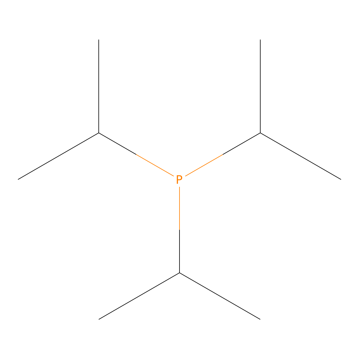 Triisopropylphosphine molecular structure, CAS 6476-36-4