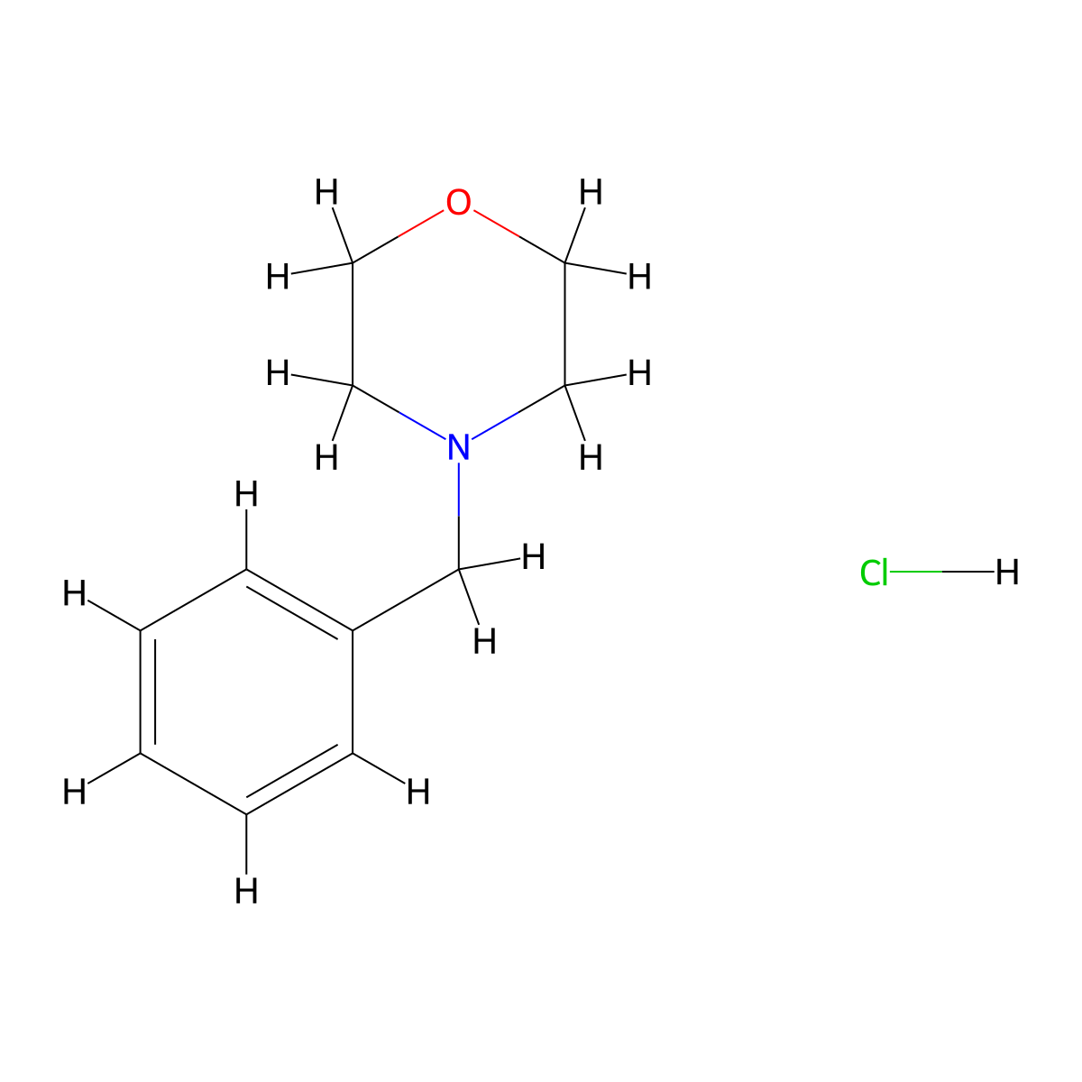 4-Benzylmorpholine hydrochloride molecular structure, CAS 64760-78-7
