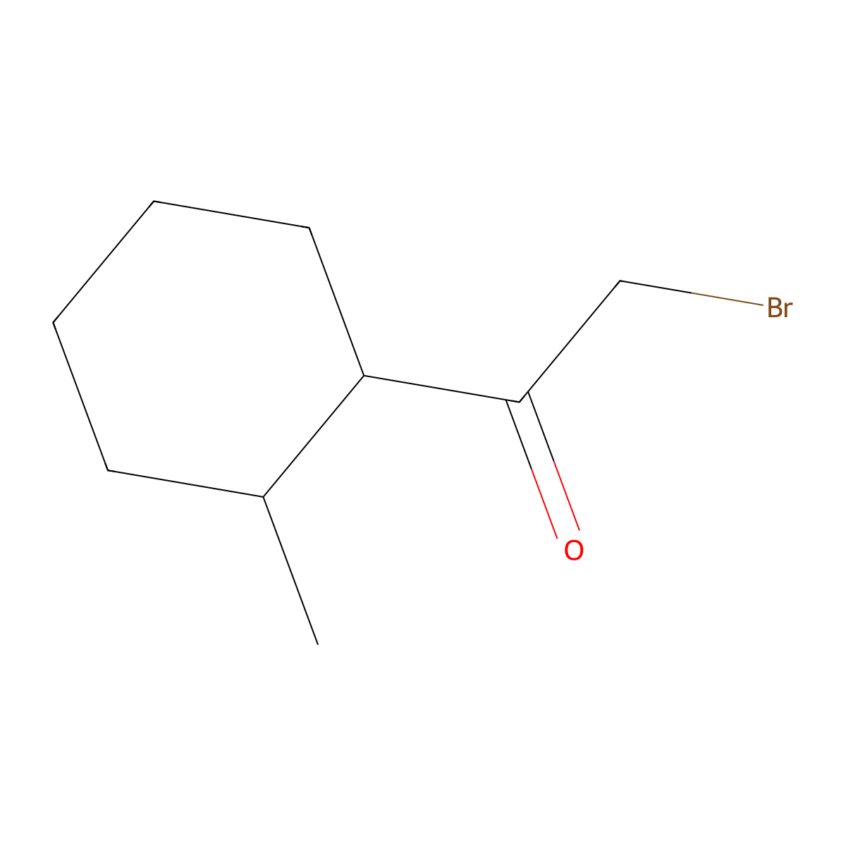 2-Bromo-1-(2-methylcyclohexyl)ethan-1-one molecular structure, CAS 64764-60-9