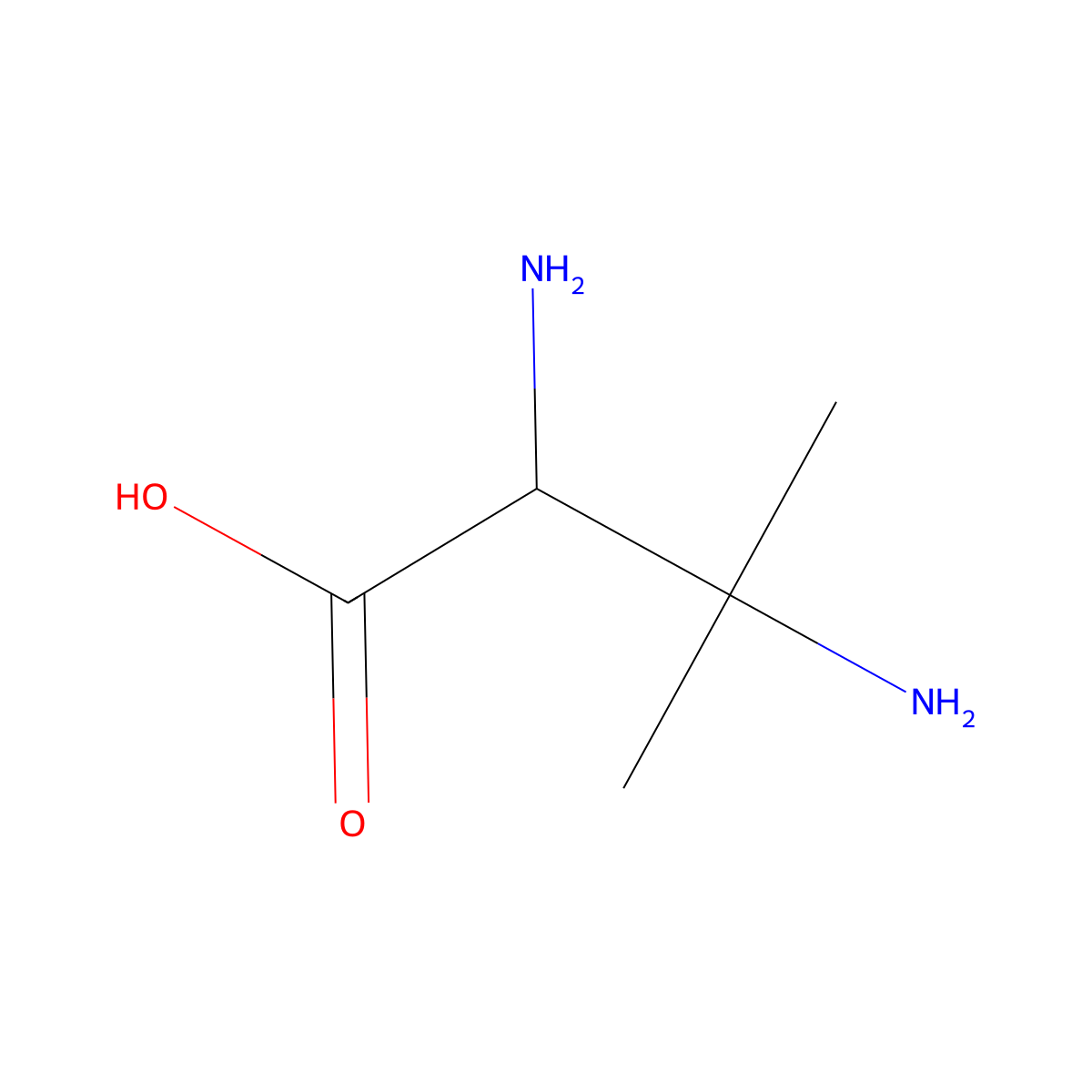 2,3-Diamino-3-methylbutanoic acid molecular structure, CAS 64765-85-1