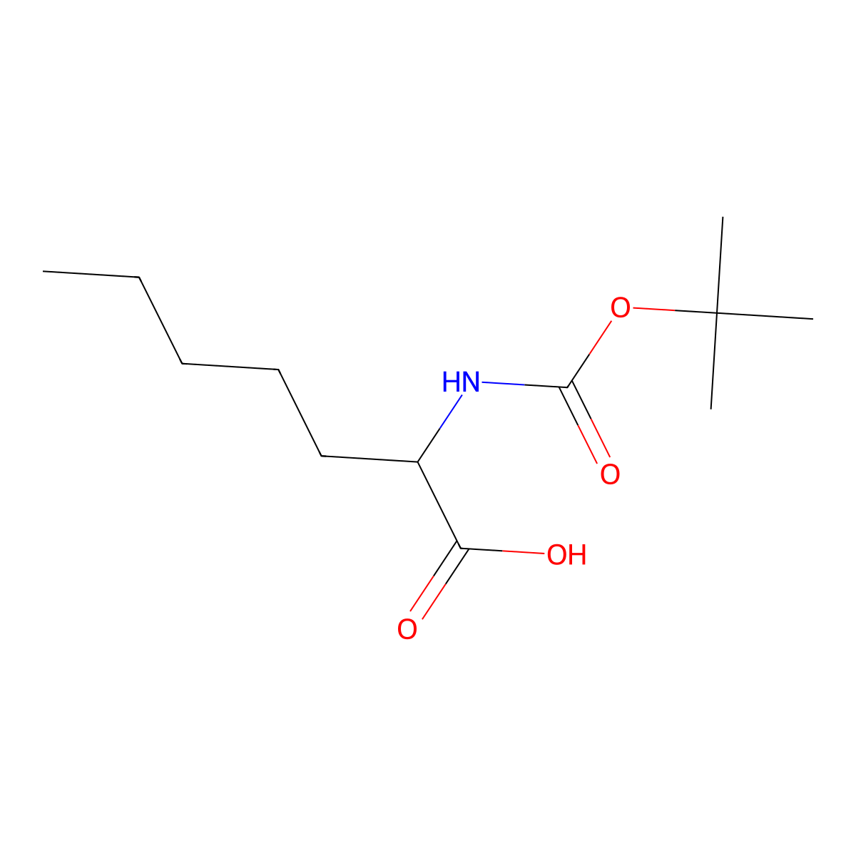 Boc-2-aminoheptanoic acid molecular structure, CAS 64769-01-3