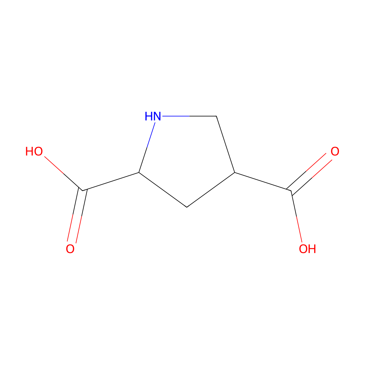 L-trans-Pyrrolidine-2,4-dicarboxylic acid molecular structure, CAS 64769-66-0