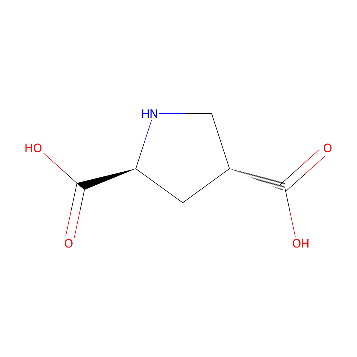L-trans-Pyrrolidine-2,4-dicarboxylic acid molecular structure, CAS 64769-66-0