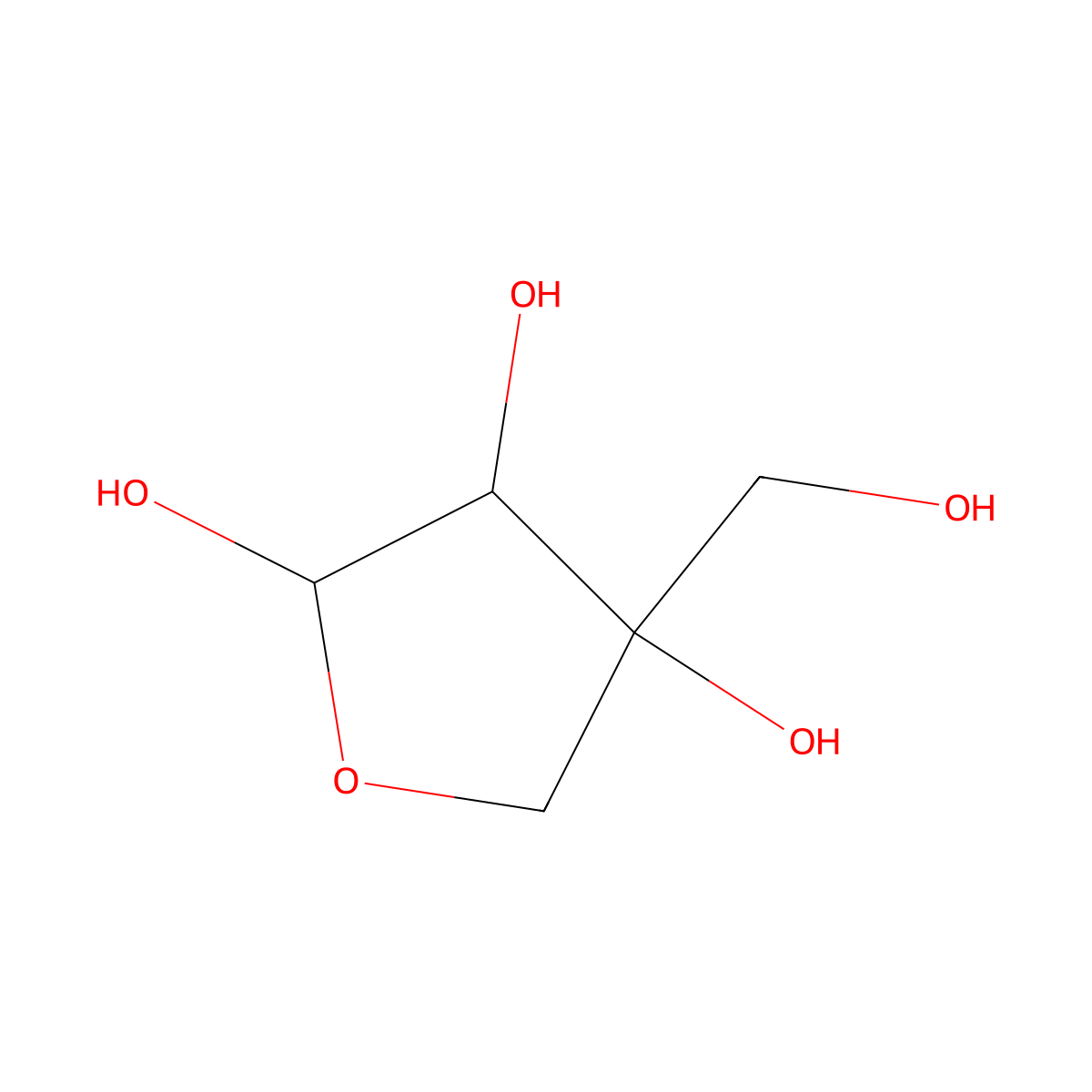 L-Apiose molecular structure, CAS 6477-44-7