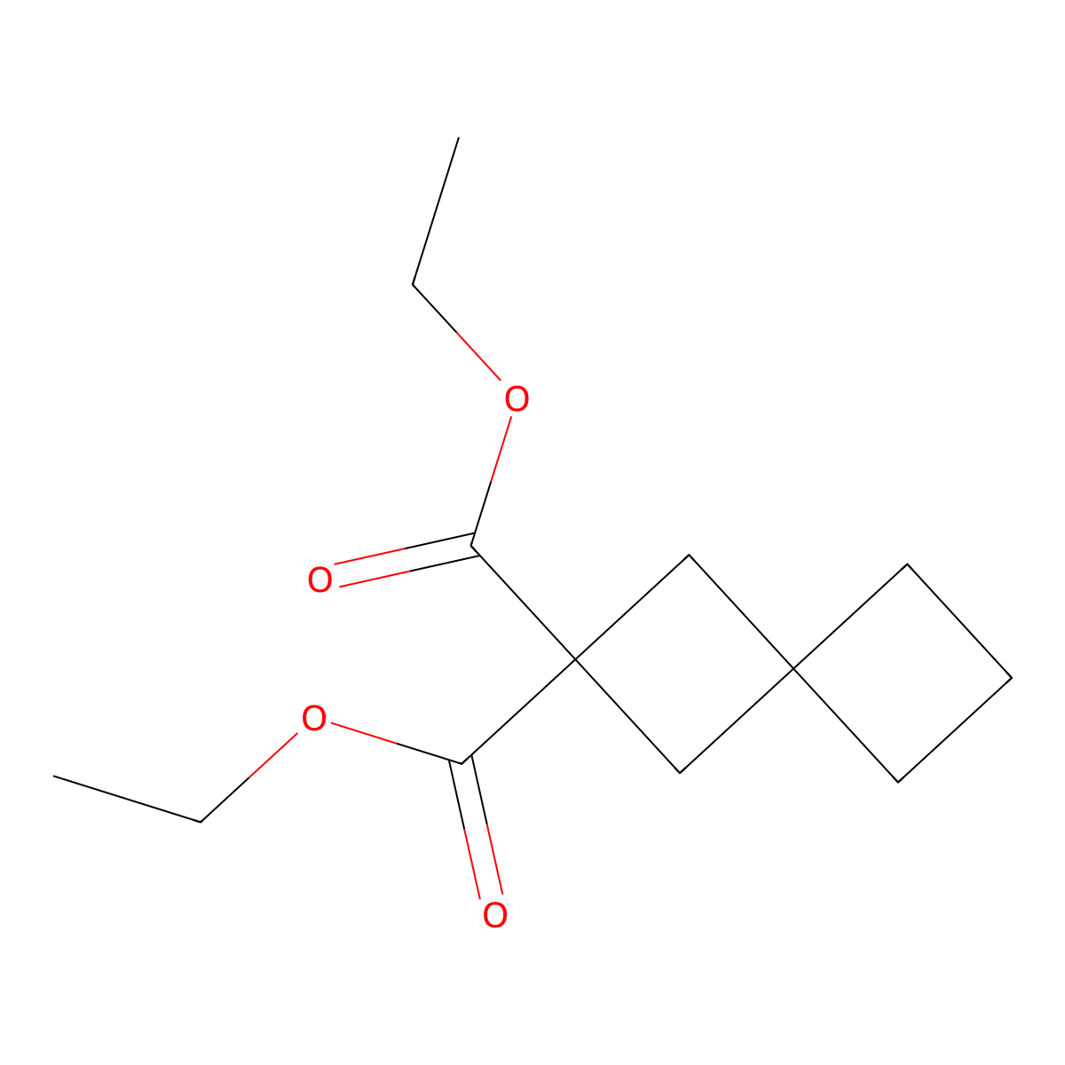 Diethyl spiro[3.3]heptane-2,2-dicarboxylate molecular structure, CAS 64775-96-8