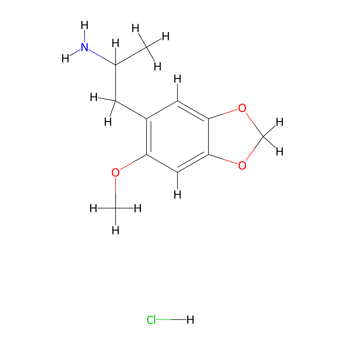 2-Methoxy-4,5-methylenedioxyamphetamine hydrochloride molecular structure, CAS 64778-82-1