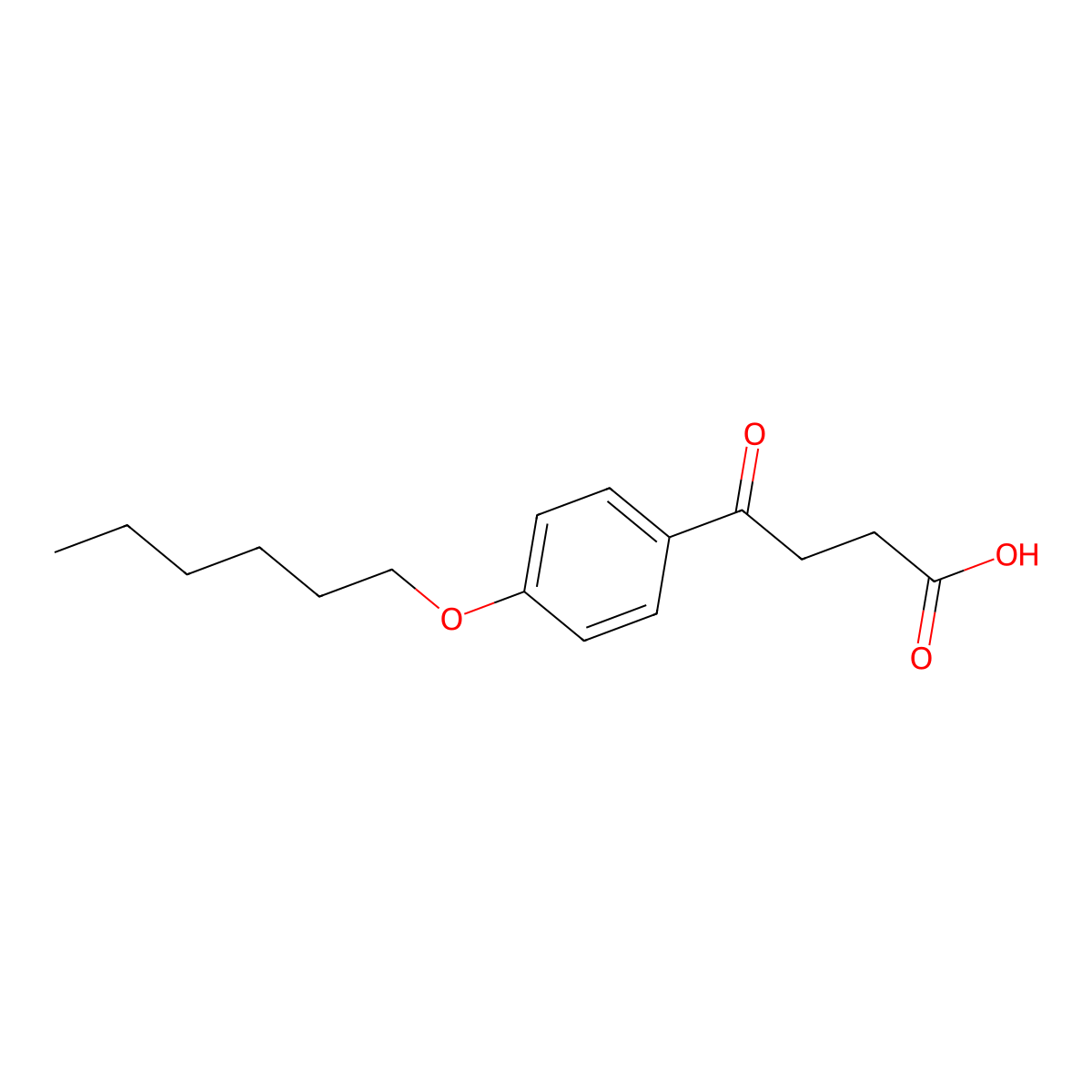 4-[4-(Hexyloxy)phenyl]-4-oxobutanoic acid molecular structure, CAS 64779-14-2